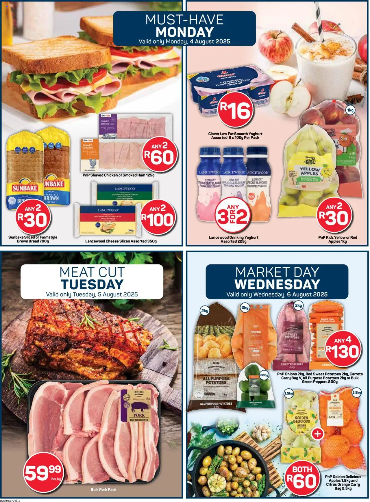 Pick n Pay Inland provinces - Weekly Specials │ valid from 04.08.2025 | Page: 2 | Products: Bag, Yoghurt, Pork, Desmaquilante