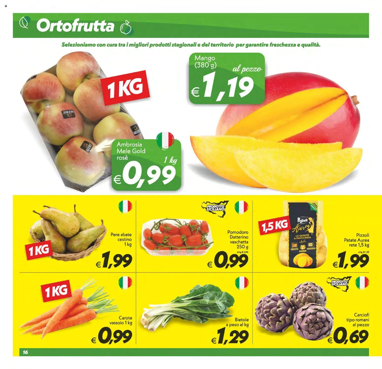 Volantino SuperConveniente del 13.02.2026 | Pagina: 16 | Prodotti: Carote, Mango, Carciofi, Cestino