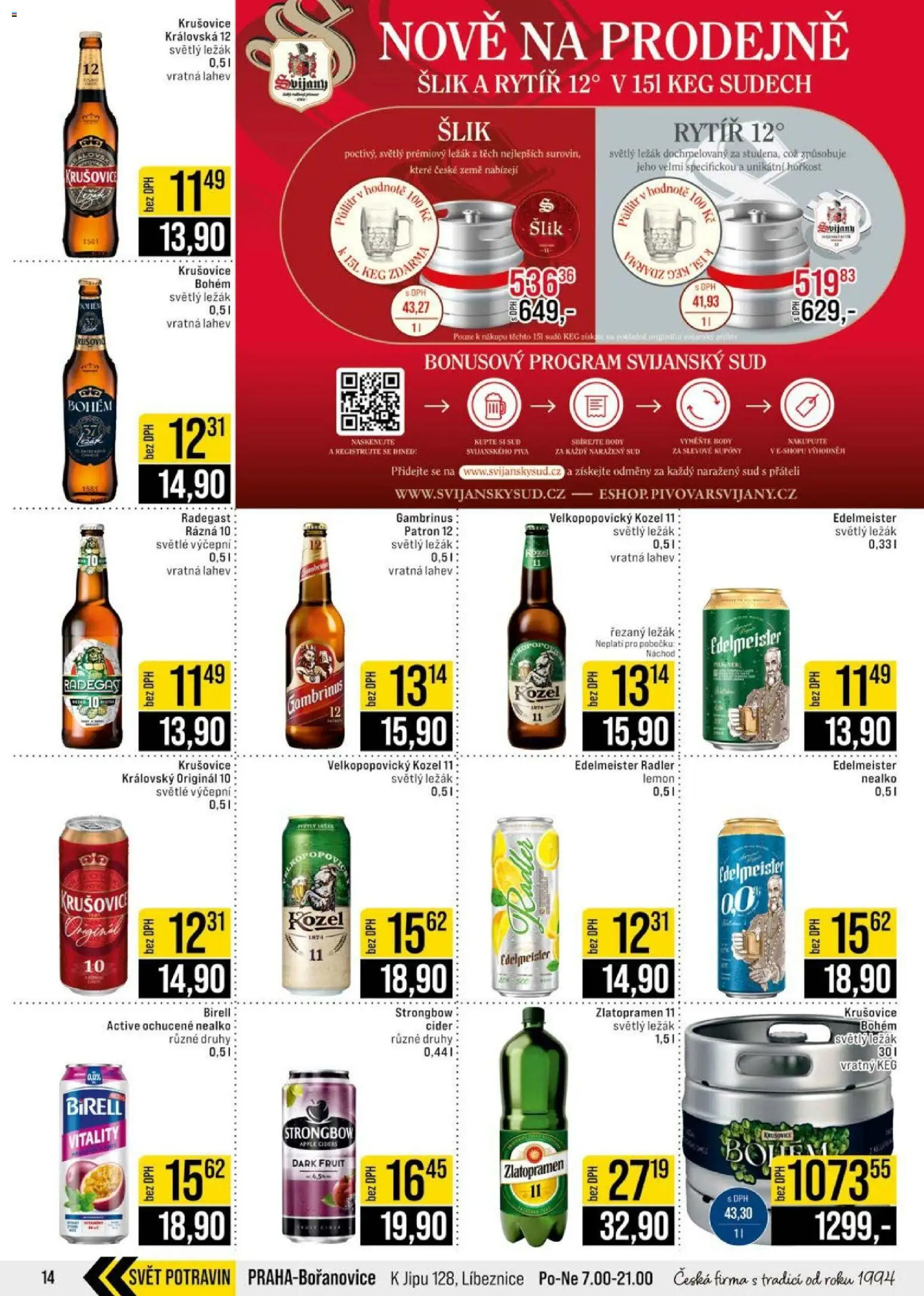 Jip leták - Cash & Carry od 01.04.2026 | Strana: 14 | Produkty: Zlatopramen, Velkopopovický Kozel, Radegast, Svijany