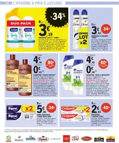 E.Leclerc - Prévisualisation de SHAMPOING "FRANCK PROVOST", Au choix: Nutrition, Nutrition +, Couleur ou Réparation. 500 ml. Le L: 8,12 €. Par 2 (1 L): 4,87 € au lieu de 8,12 €. Le L: 4,87 €. Egalement disponible au même prix en variétés Shampoing Frizz ou Masque Nutrition (400 ml. Le L: 10,98 €), en Après Shampoing Nutrition ou Réparation + (450 ml. Le L: 9,76 €), en Spray Protection (190 ml. Le L: 23,11 €) ou en Crème Nutri-Frizz (200 ml. Le L: 21,95 €). valide à partir de 28.10.2025 | Page: 36 | Produits: Huile de coco, Masque, Déodorant, Huile