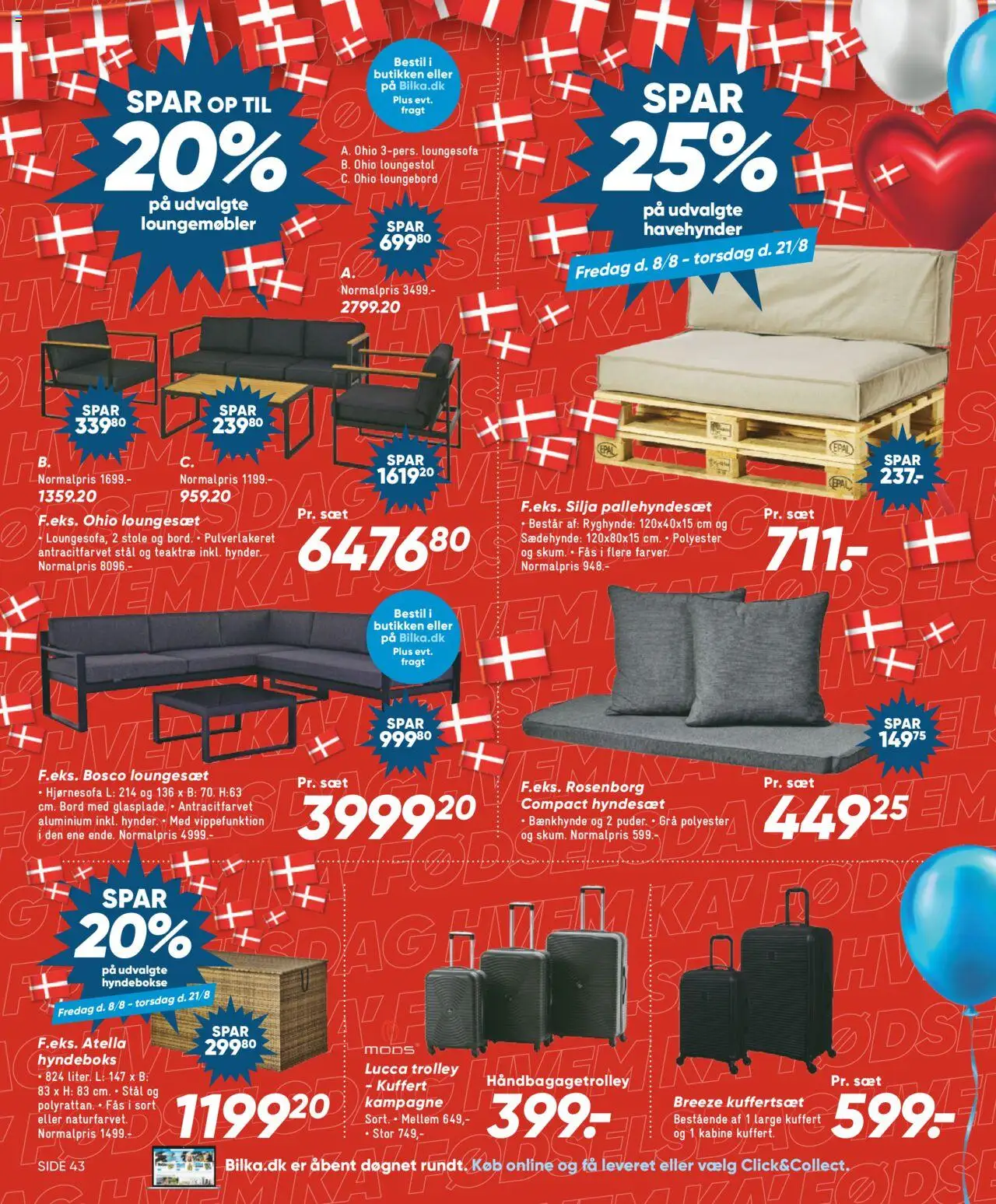 Bilka Tilbudsavis gyldig fra 08.08.2025 | Side: 44 | Produkter: Bord, Hjørnesofa, Kuffert, Loungesæt