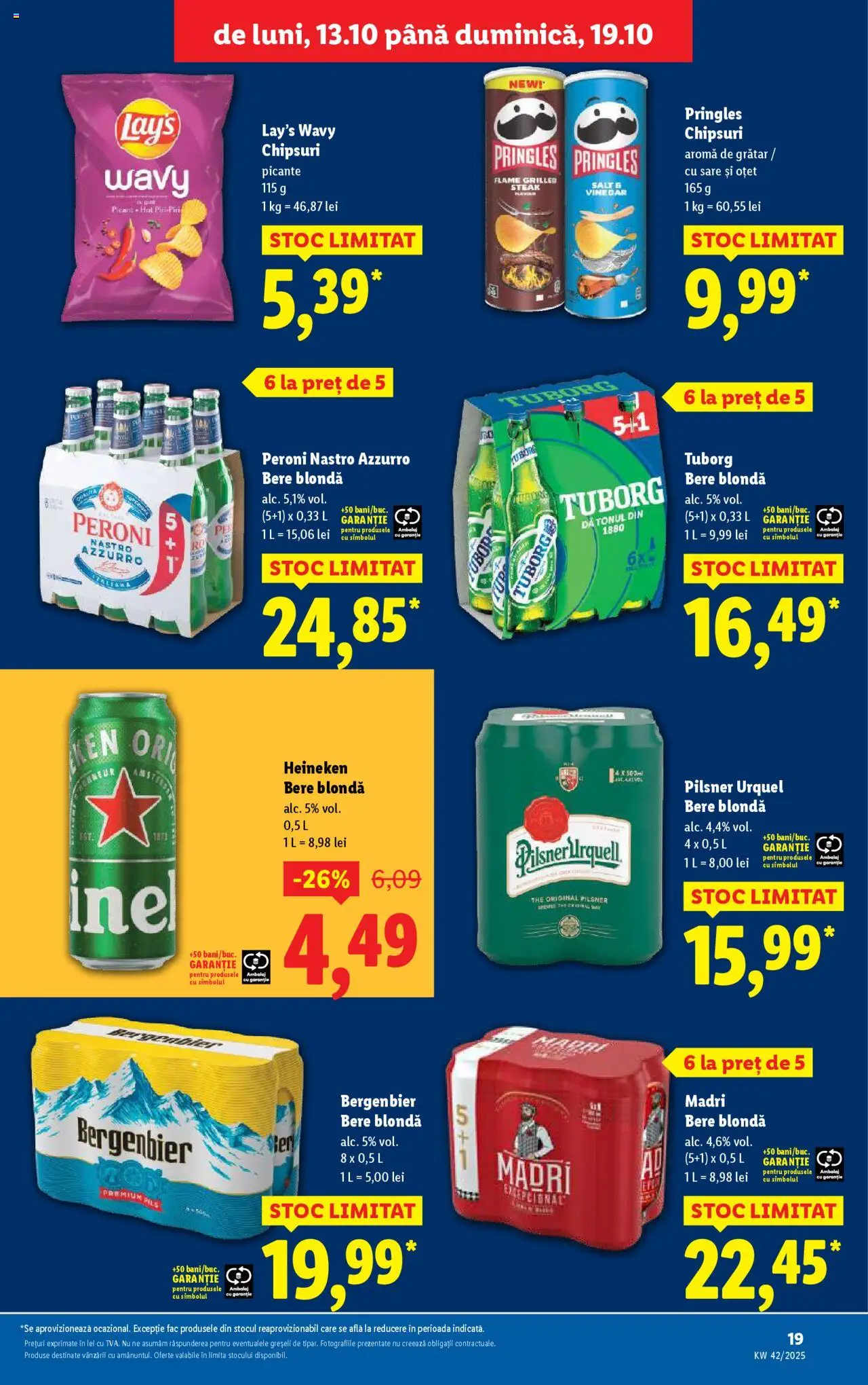 Noul catalog Lidl – valabil de la 13.10.2025 | Pagină: 19 | Produse: Grătar, Oțet, Bere, Chipsuri