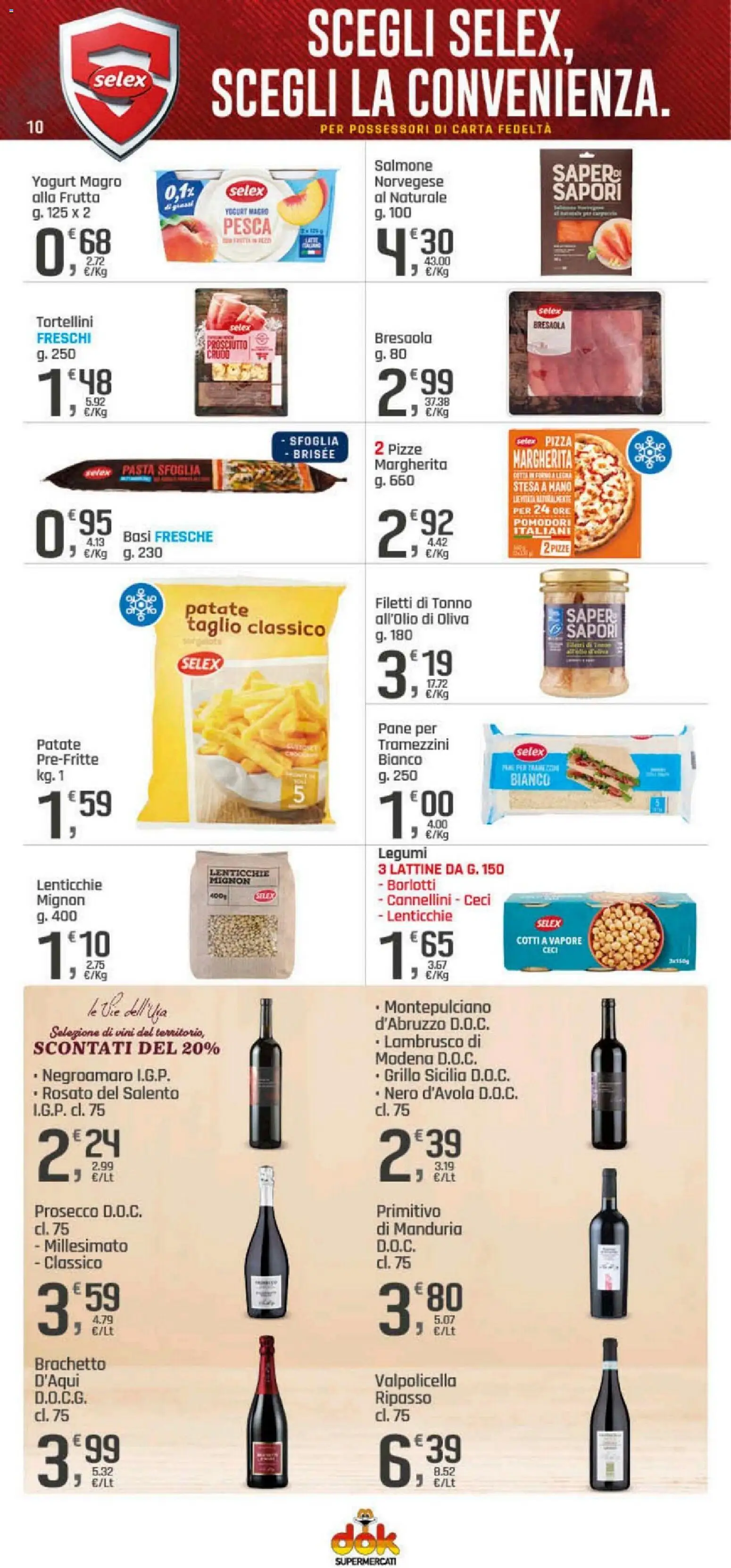 Volantino DOK del 19.03.2026 | Pagina: 10 | Prodotti: Salmone, Lenticchie, Prosciutto, Pomodori