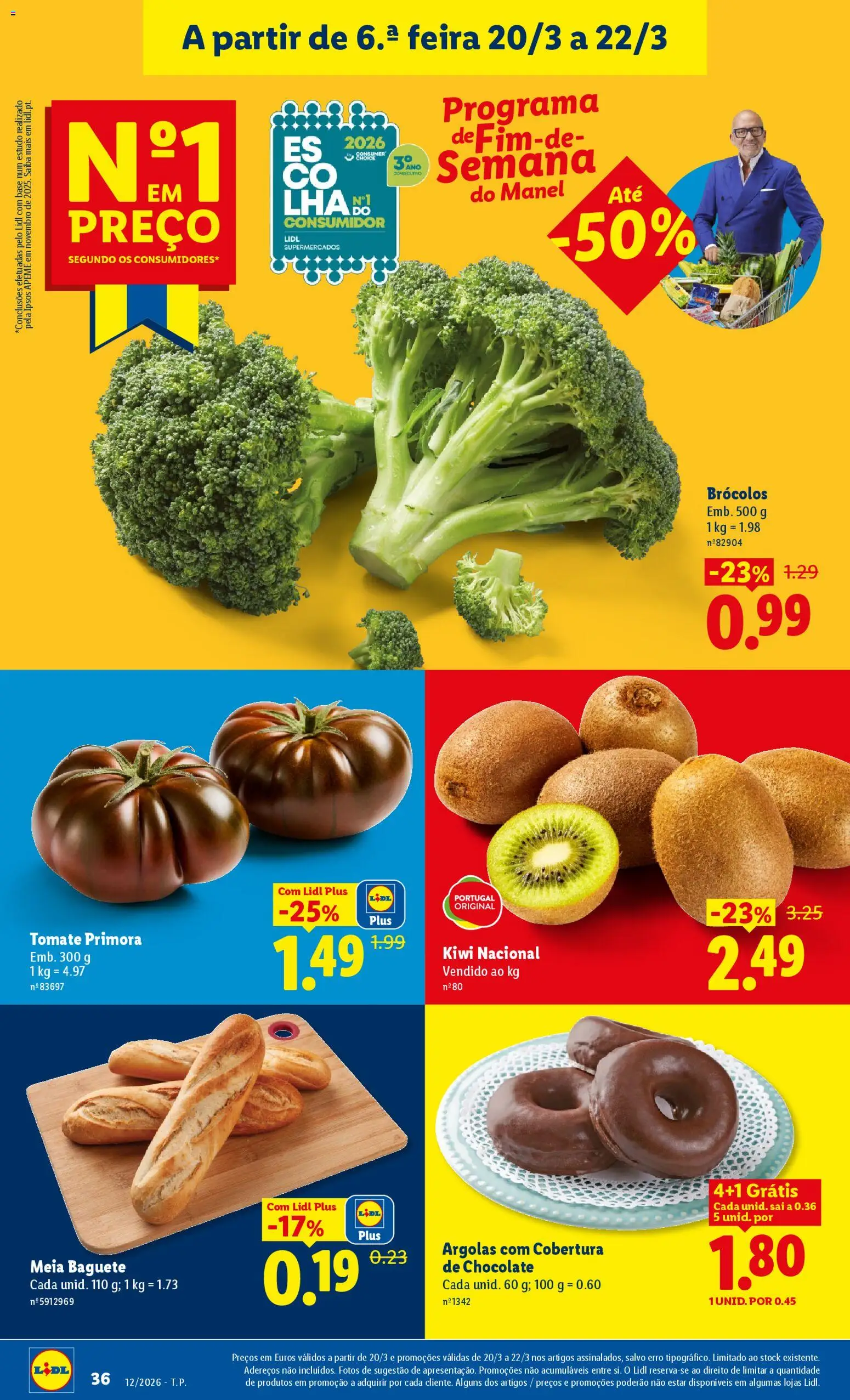 Lidl folheto │ válido de 16.03.2026 | Página: 36 | Produtos: Brócolos, Base, Tomate, Kiwi