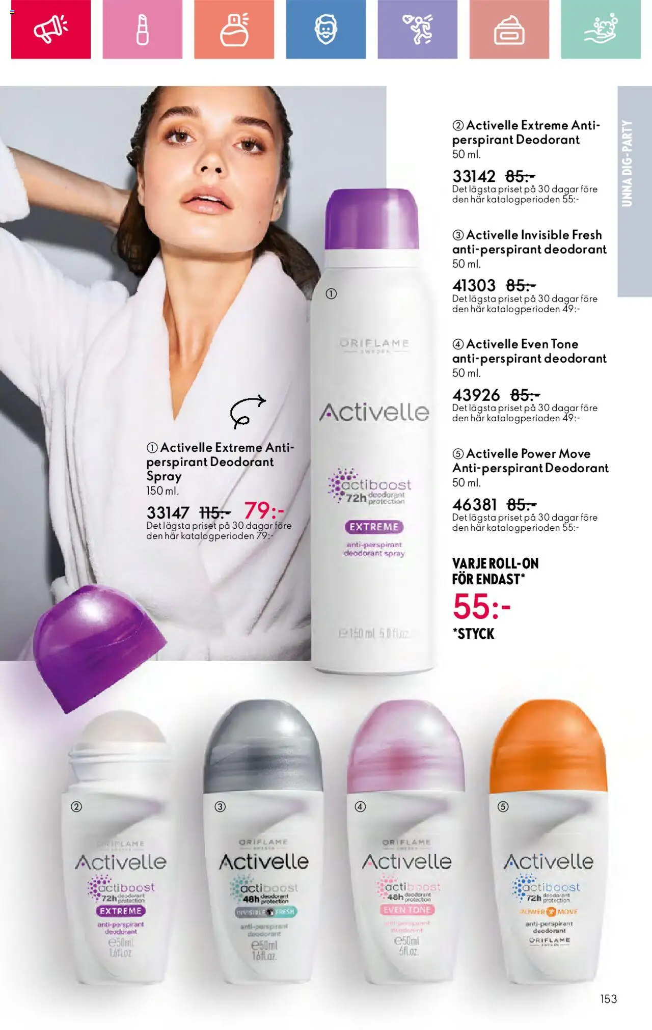 Oriflame reklamblad aktuell från 03.08.2025 | Sida: 153 | Produkter: Deodorant, Antiperspirant