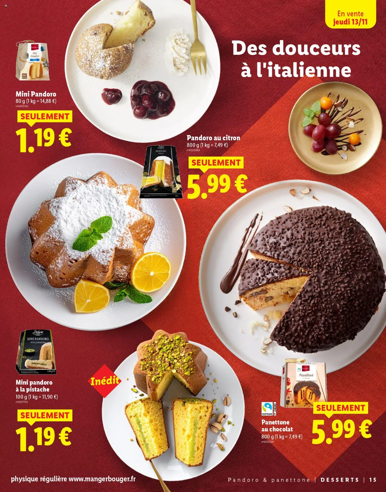 {H1} | Page: 15 | Produits: Citron, Panettone, Chocolat, Pandoro