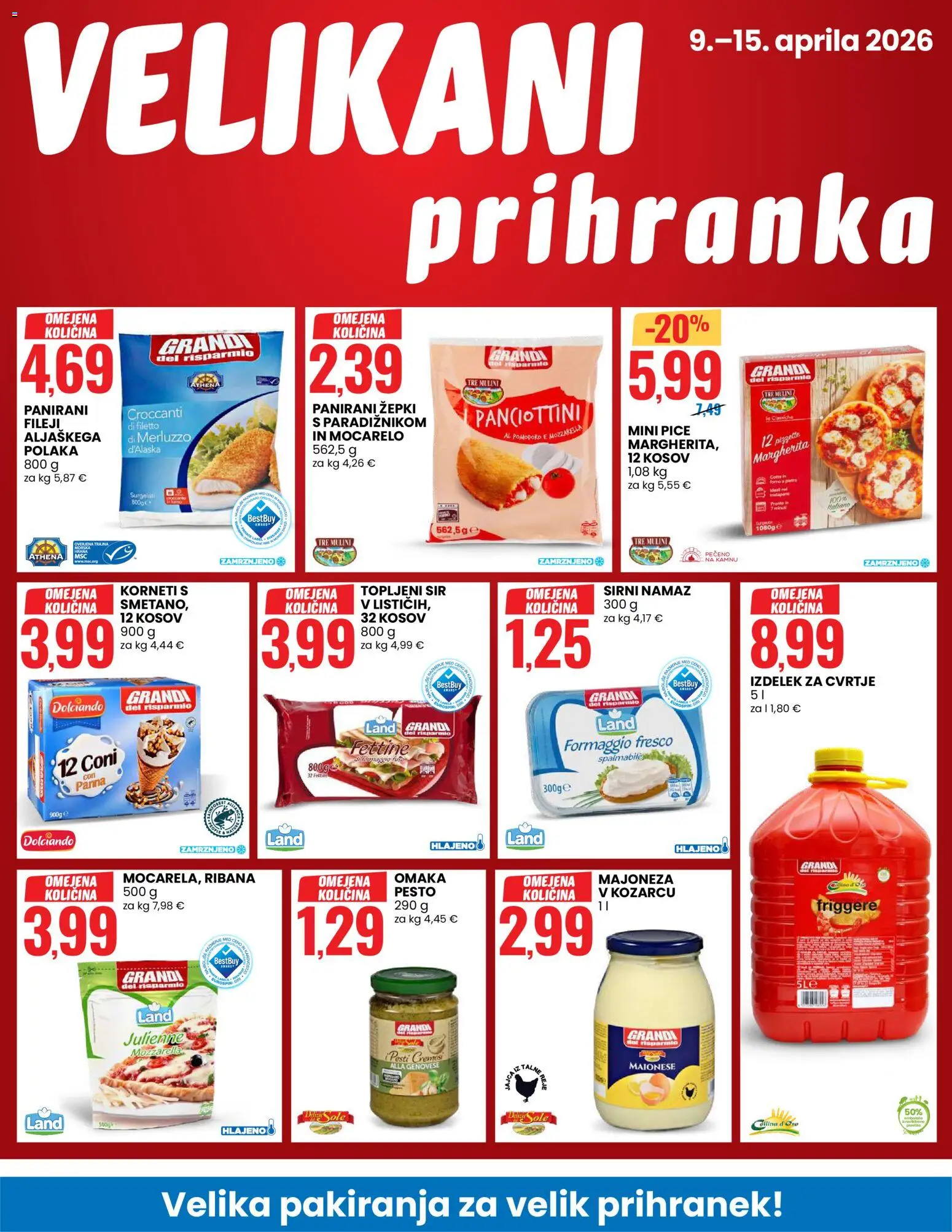 Novi Eurospin katalog ponudbe – veljaven od 09.04.2026 | Stran: 2 | Izdelki: Namaz, Pesto, Sir, Majoneza