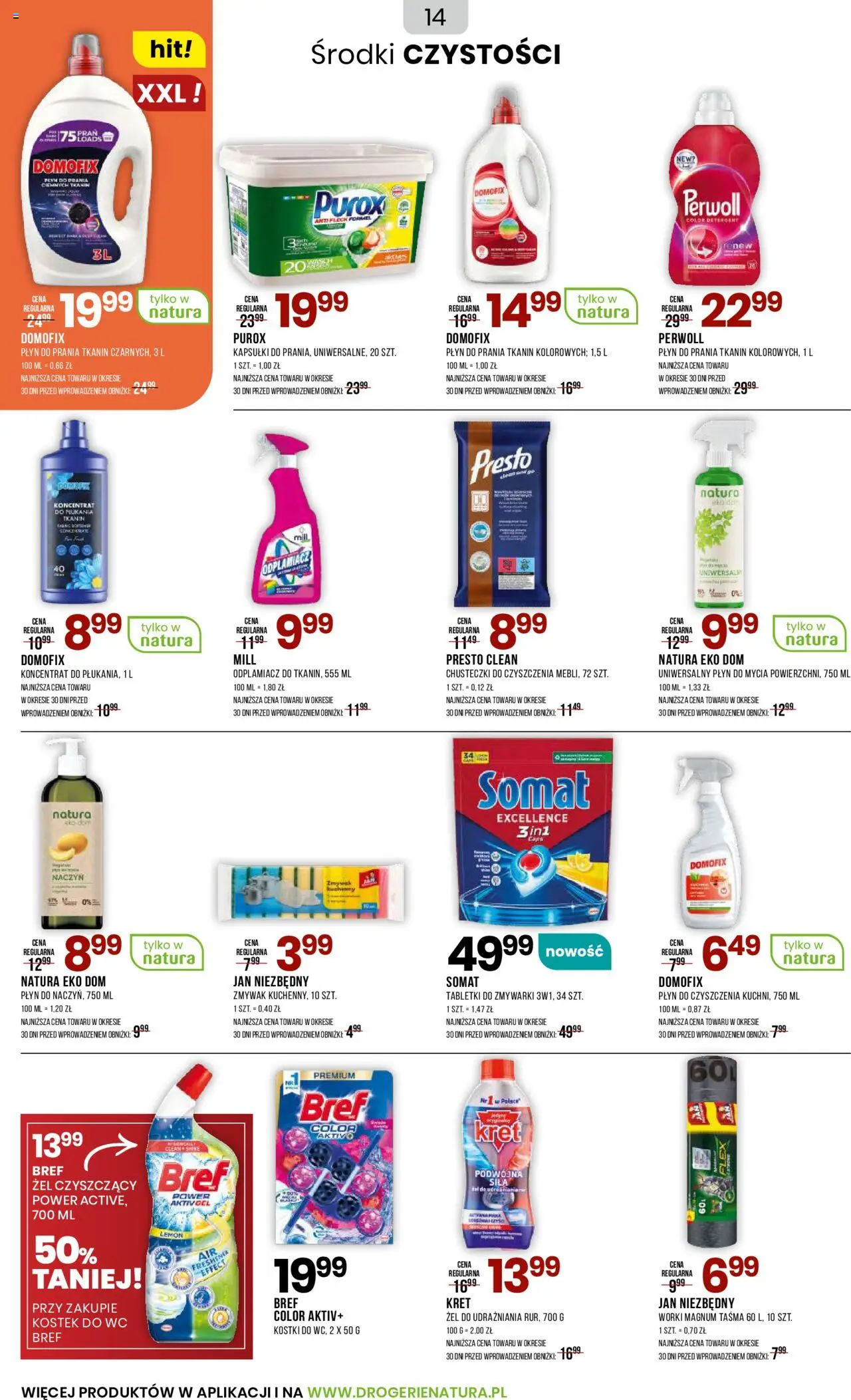 Drogerie Natura Gazetka od 20.09.2025 | Strona: 14 | Produkty: Cleaner, Odplamiacz, Detergent, Tabletki do zmywarki