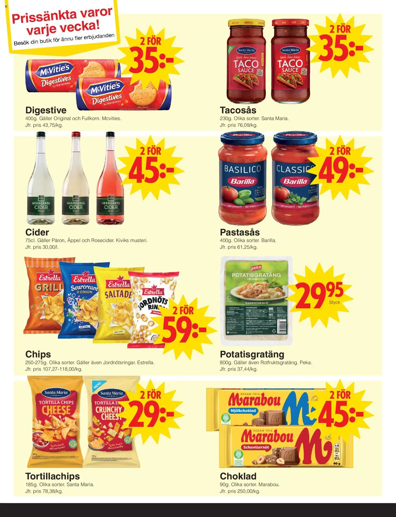 Matöppet reklamblad aktuell från 16.03.2026 | Sida: 3 | Produkter: Digestive, Galler, Potatisgratäng, Äpple