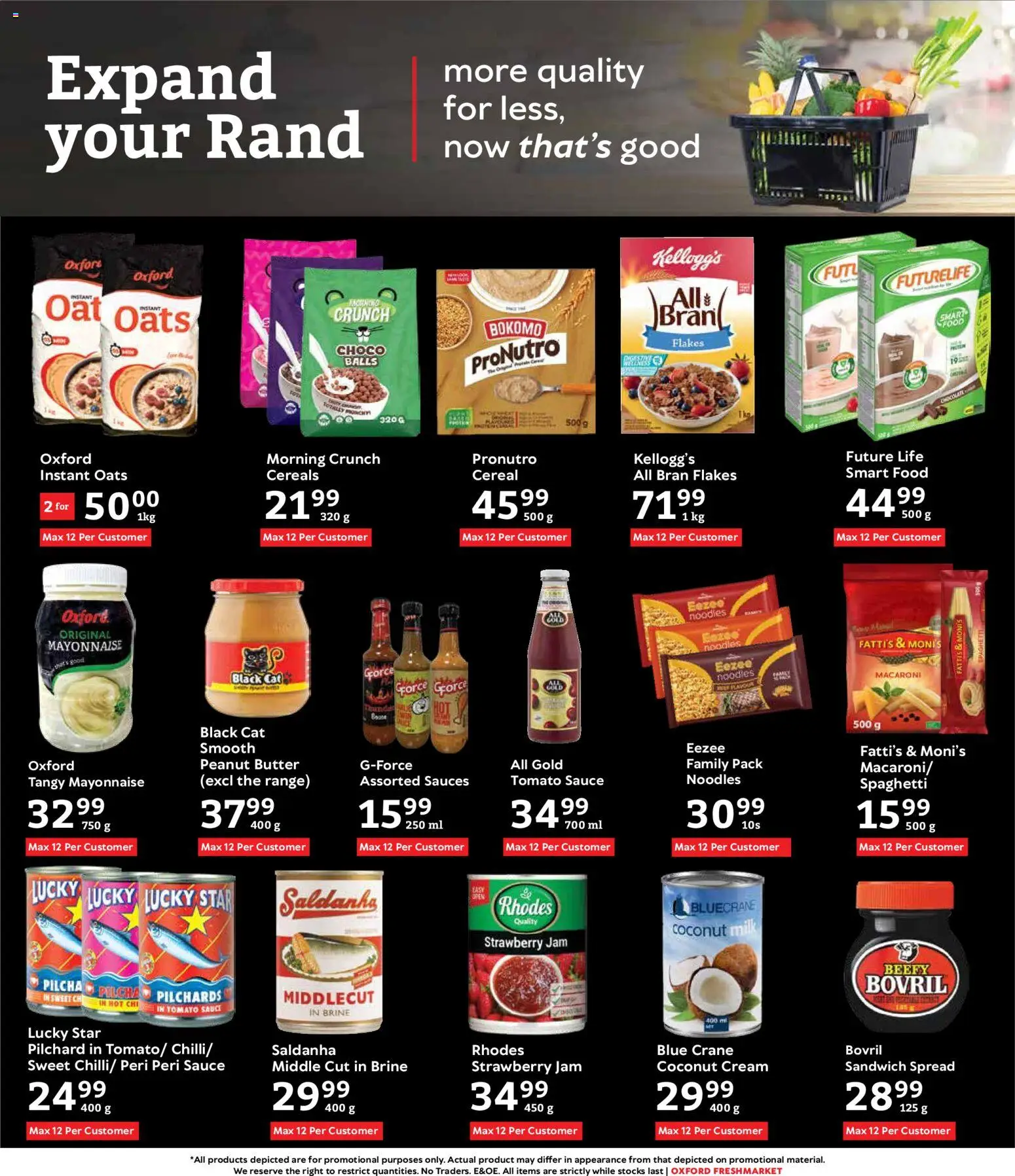 New Oxford Freshmarket catalogue – valid from 21.01.2026 | Page: 12 | Products: Milk, Oats, Sauces, Noodles