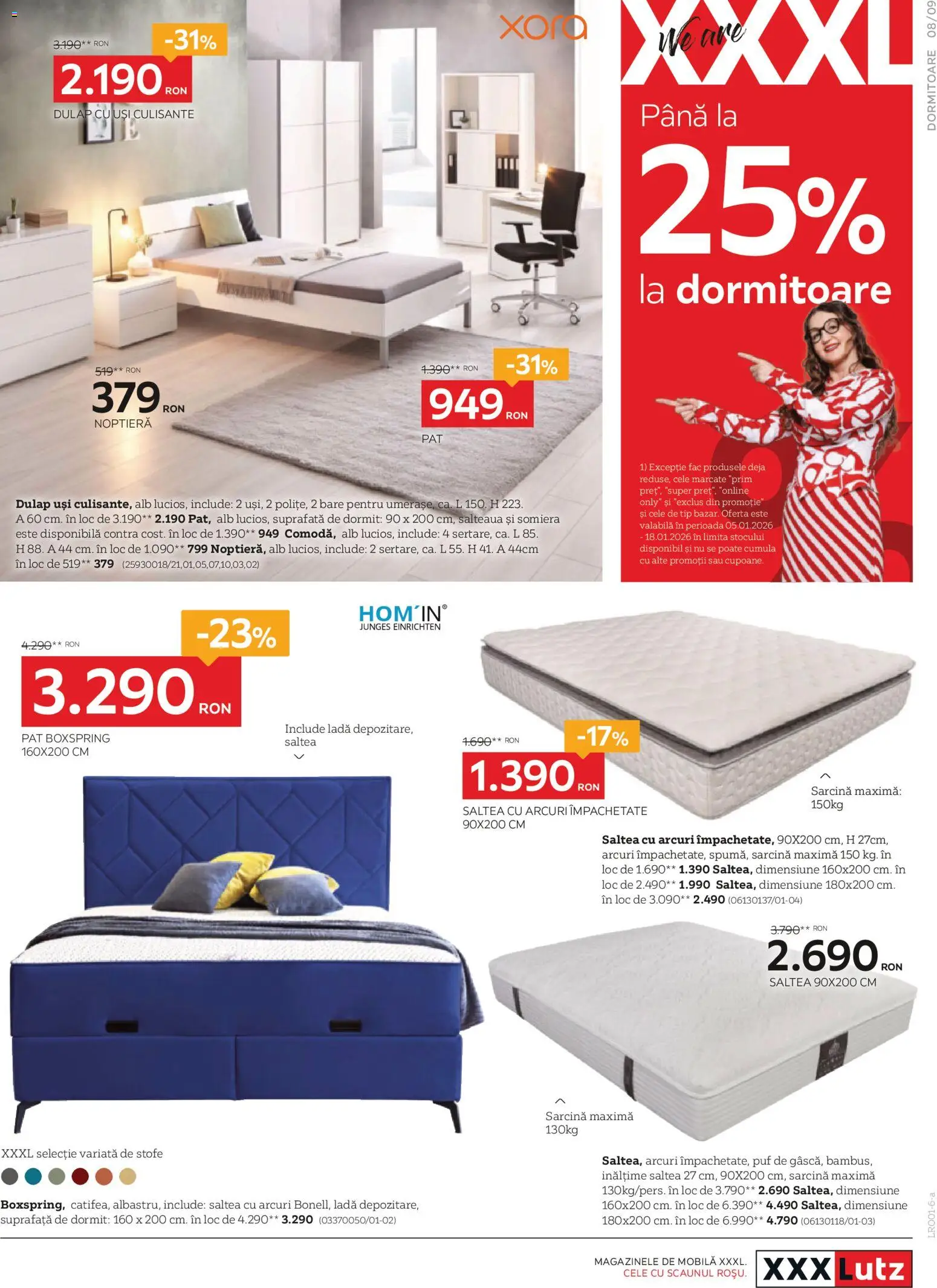 Noul catalog XXXLutz – valabil de la 05.01.2026 | Pagină: 9 | Produse: Pat, Saltea, Noptieră