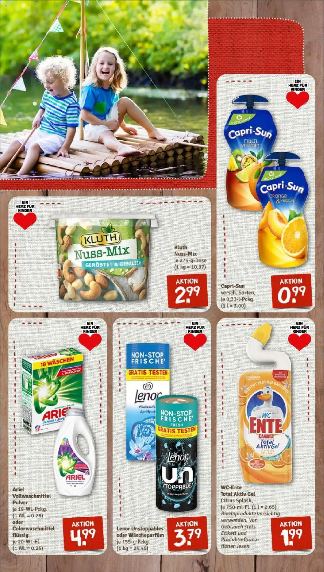 Rewe prospekt Lage	 - gültig ab dem 27.07.2025 | Seite: 3 | Produkte: Lenor, Ariel, Ente