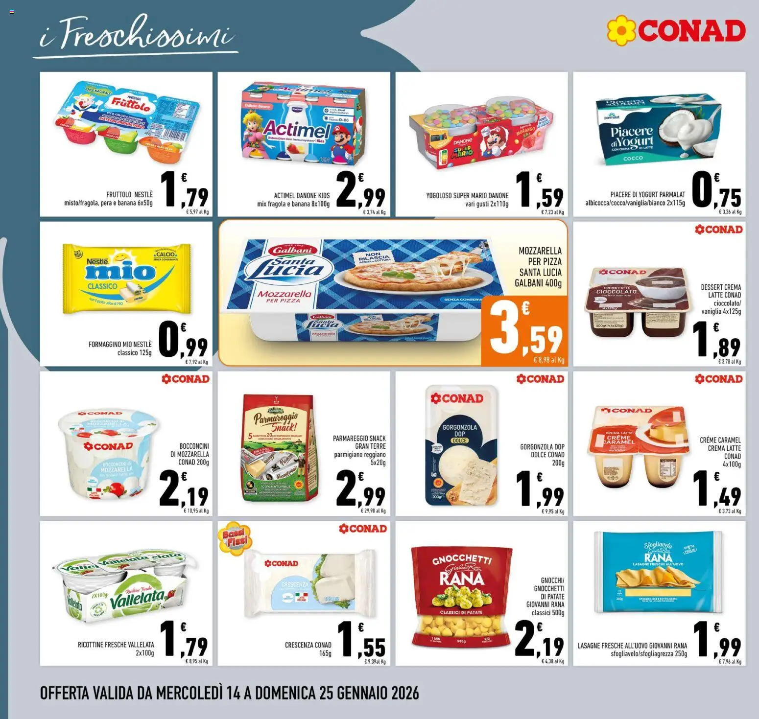 Volantino Conad del 14.01.2026 | Pagina: 10 | Prodotti: Crema, Yogurt, Cioccolato, Pera