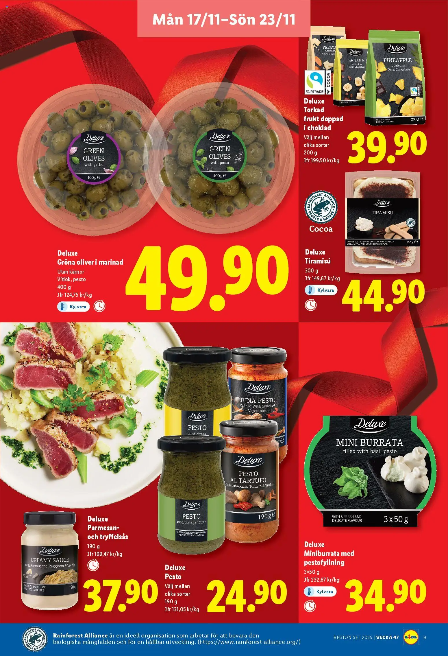 Lidl reklamblad aktuell från 17.11.2025 | Sida: 9 | Produkter: Choklad, Pasta, Citron, Papaya