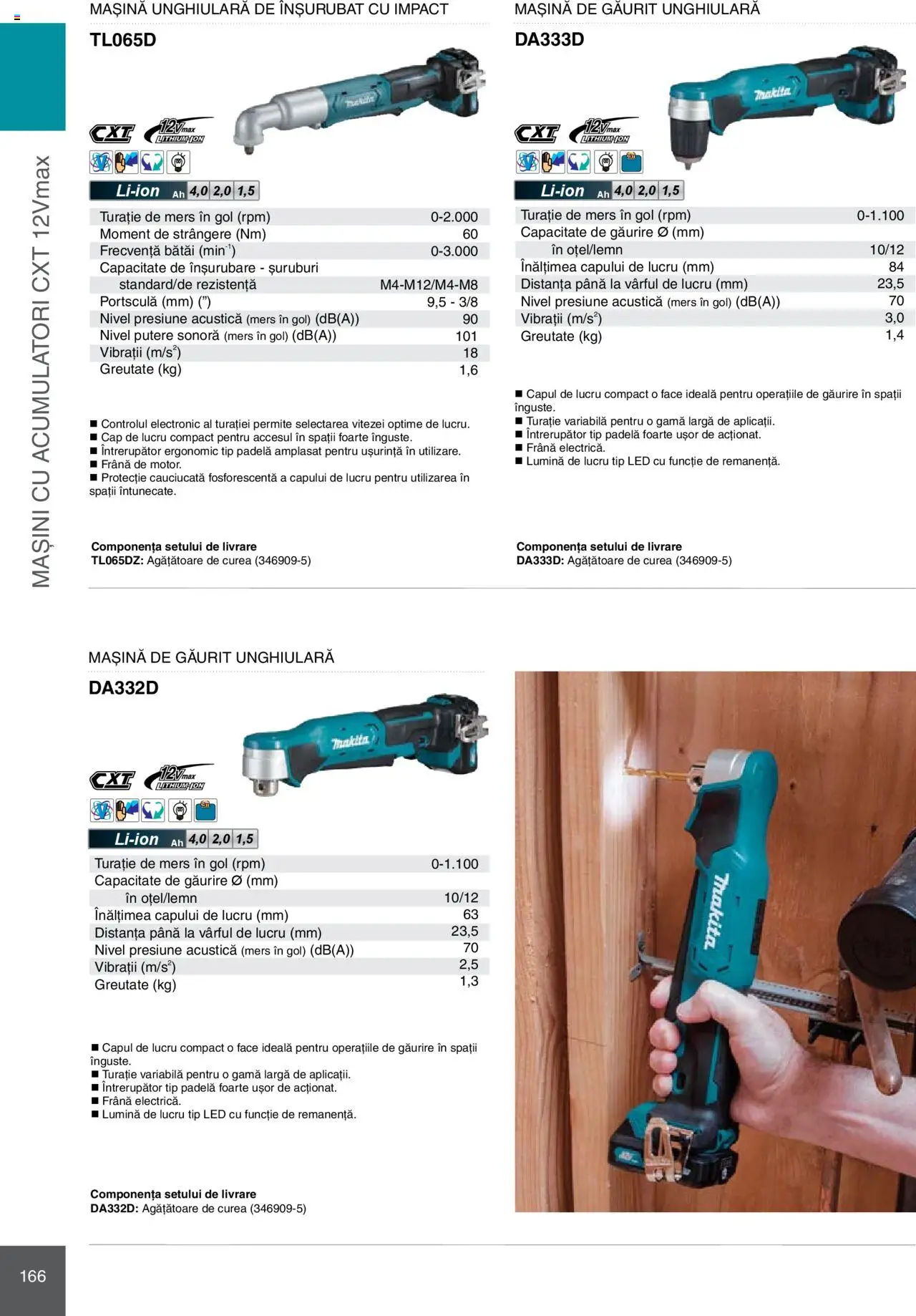 Noul catalog Makita – valabil de la 08.01.2025 | Pagină: 166 | Produse: Mașină de găurit, Curea