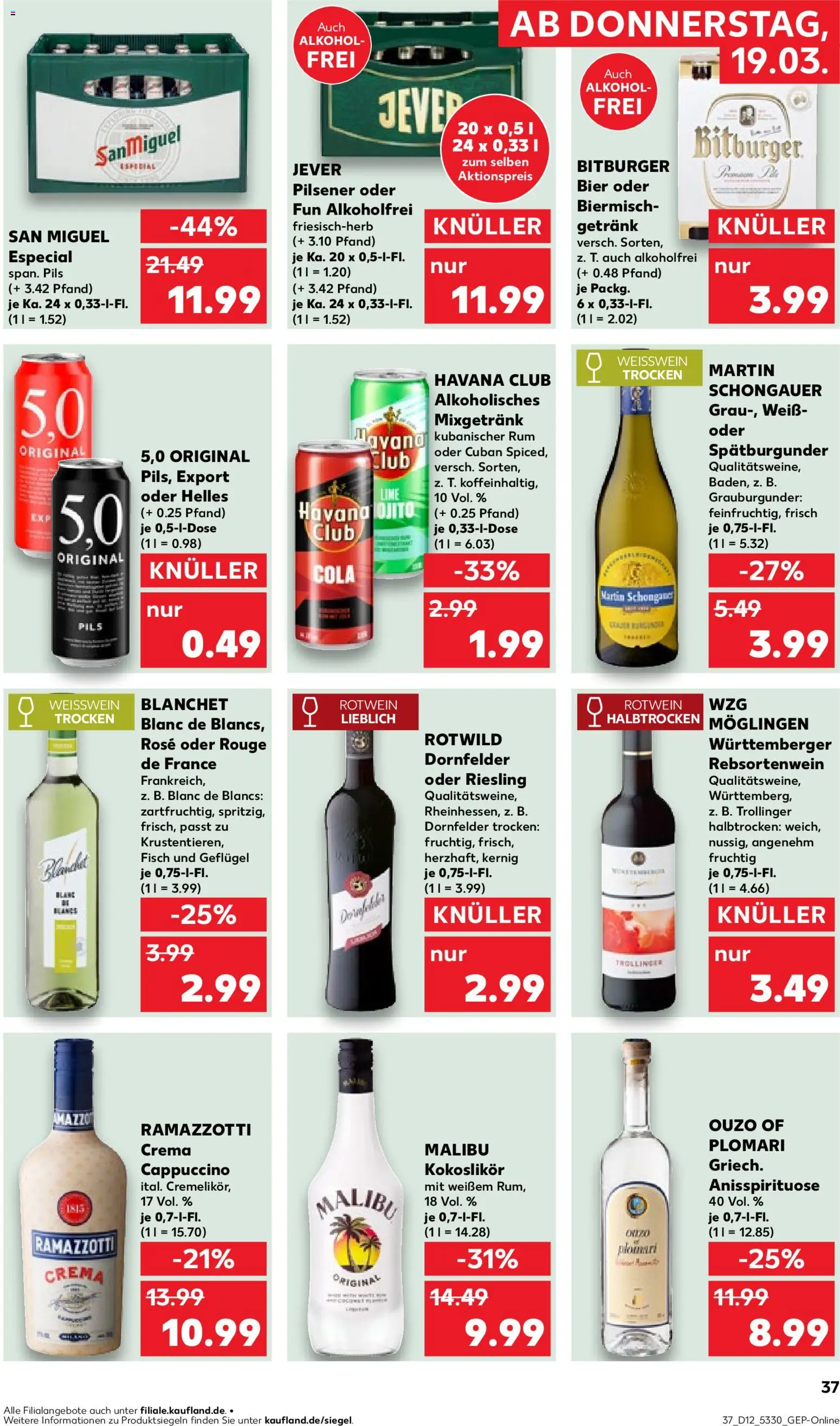 Kaufland Prospekt Speyer	 – gültig ab 19.03.2026 | Seite: 37 | Produkte: Havana club, Cola, Rouge, Jever