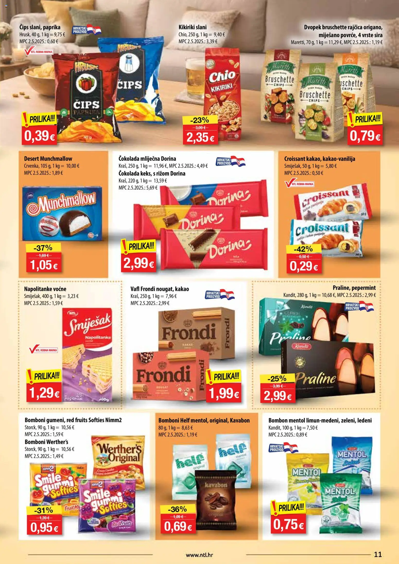 NTL katalog | vrijedi od 28.01.2026 | Stranica: 11 | Proizvodi: Praline, Dorina, Bomboni, Dvopek