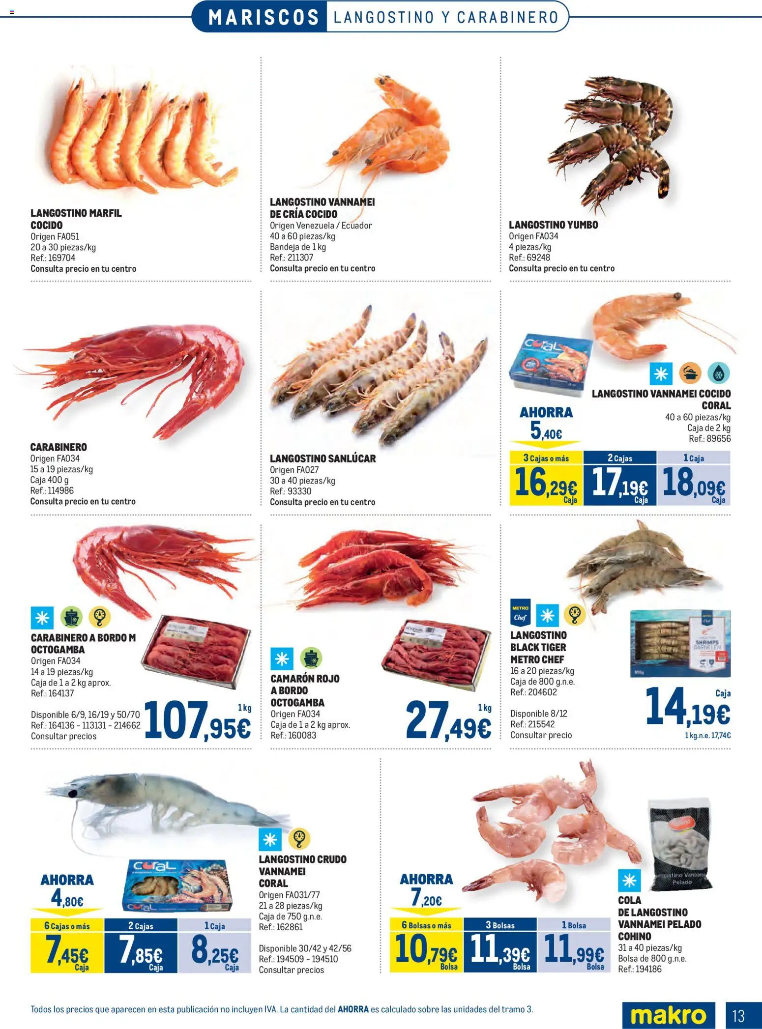 Makro Especial Pescados Norte 2 │ válido desde el 06.04.2026 | Página: 13 | Productos: Bolsa, Bandeja, Caja, Langostino