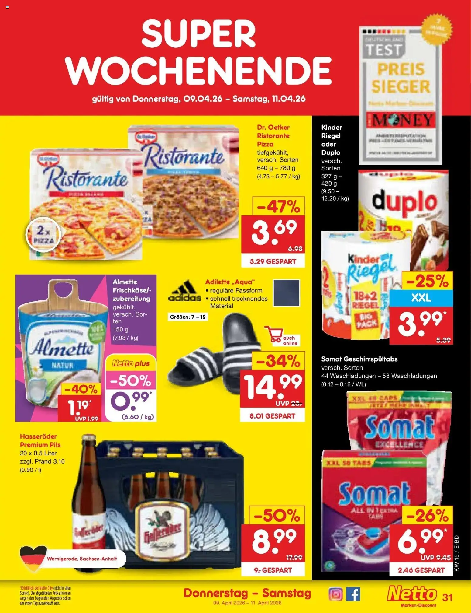Netto Marken-Discount Prospekt Jena-Lobeda	 – gültig ab 05.04.2026 | Seite: 47 | Produkte: Almette, Pils, Pizza, Hasseröder