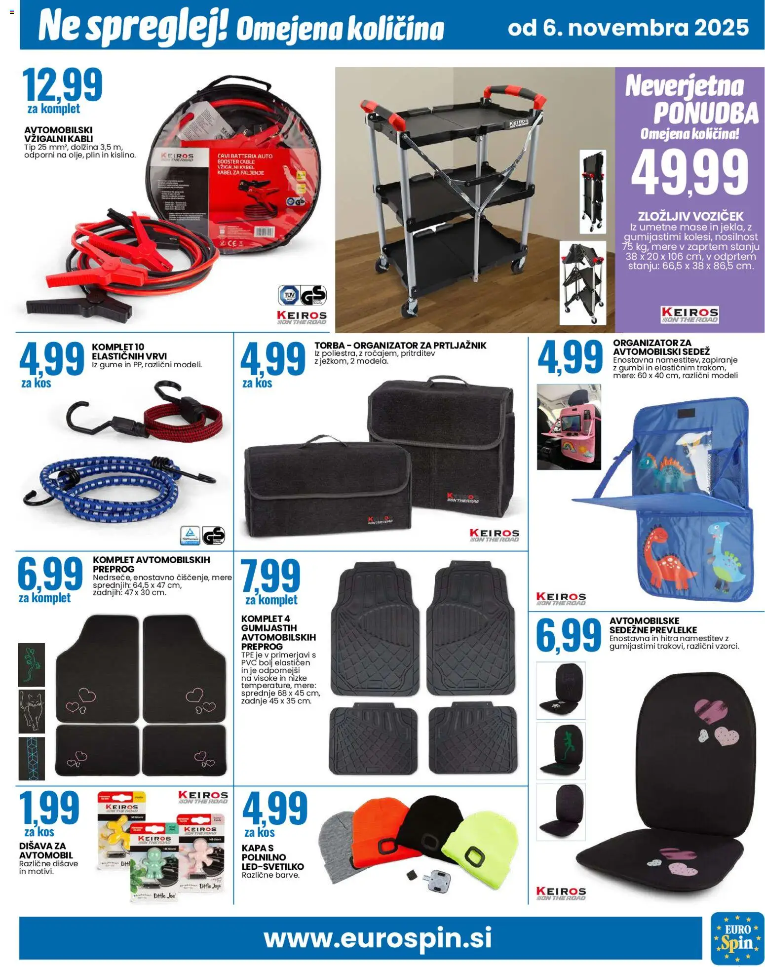 Novi Eurospin katalog ponudbe – veljaven od 06.11.2025 | Stran: 15 | Izdelki: Kabel, Kos, Disava, Kapa