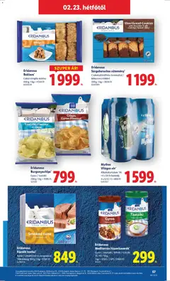 Lidl Akciós újság - amely érvényes a következő dátumtól: 19.02.2026 | Oldal: 57 | Termékek: Chips, Fűszerkeverék