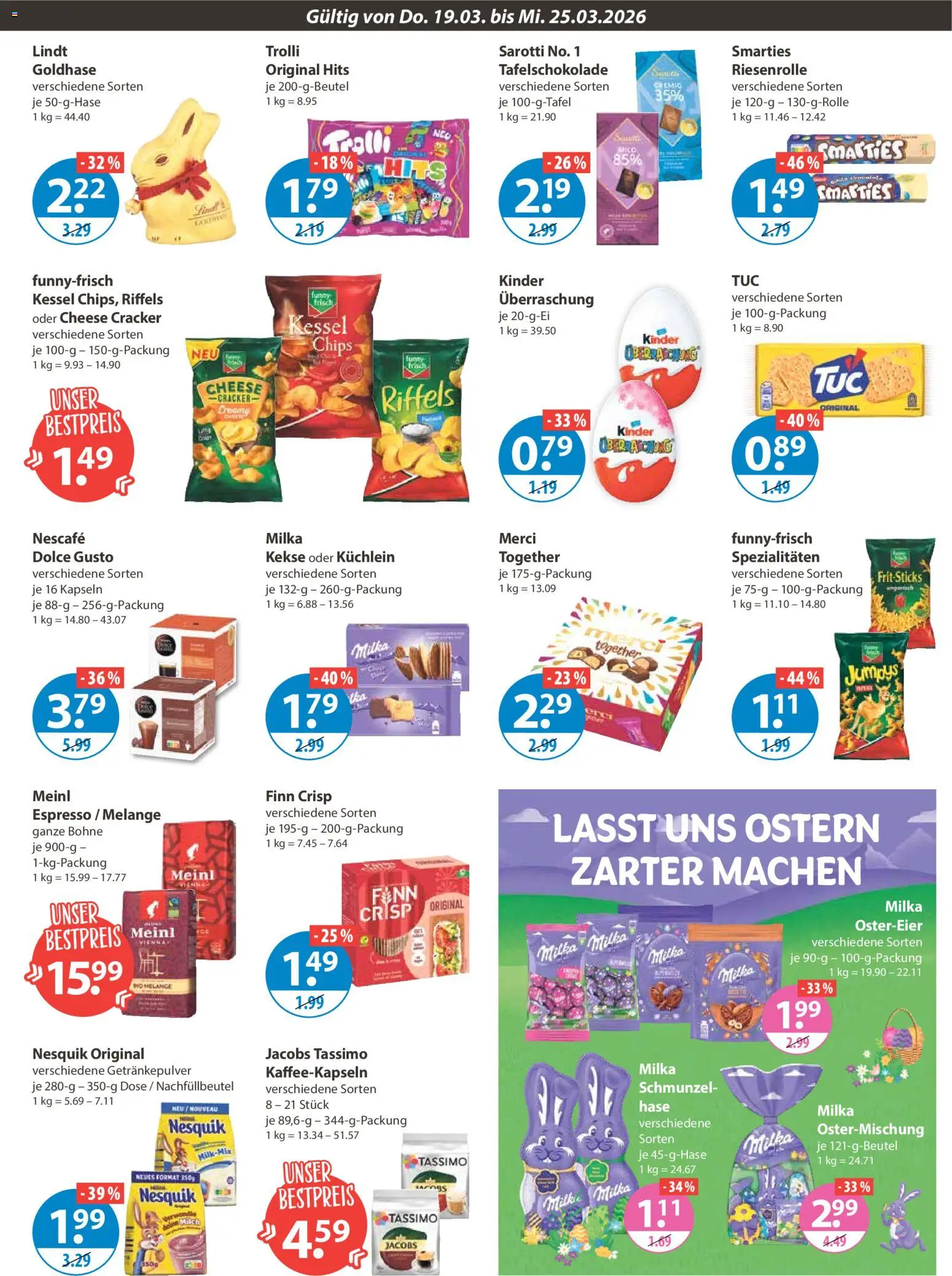 V-Markt - Schwaben/Oberbayern – gültig ab 19.03.2026 | Seite: 11 | Produkte: Nescafe, Smarties, Lindt, Dolce gusto