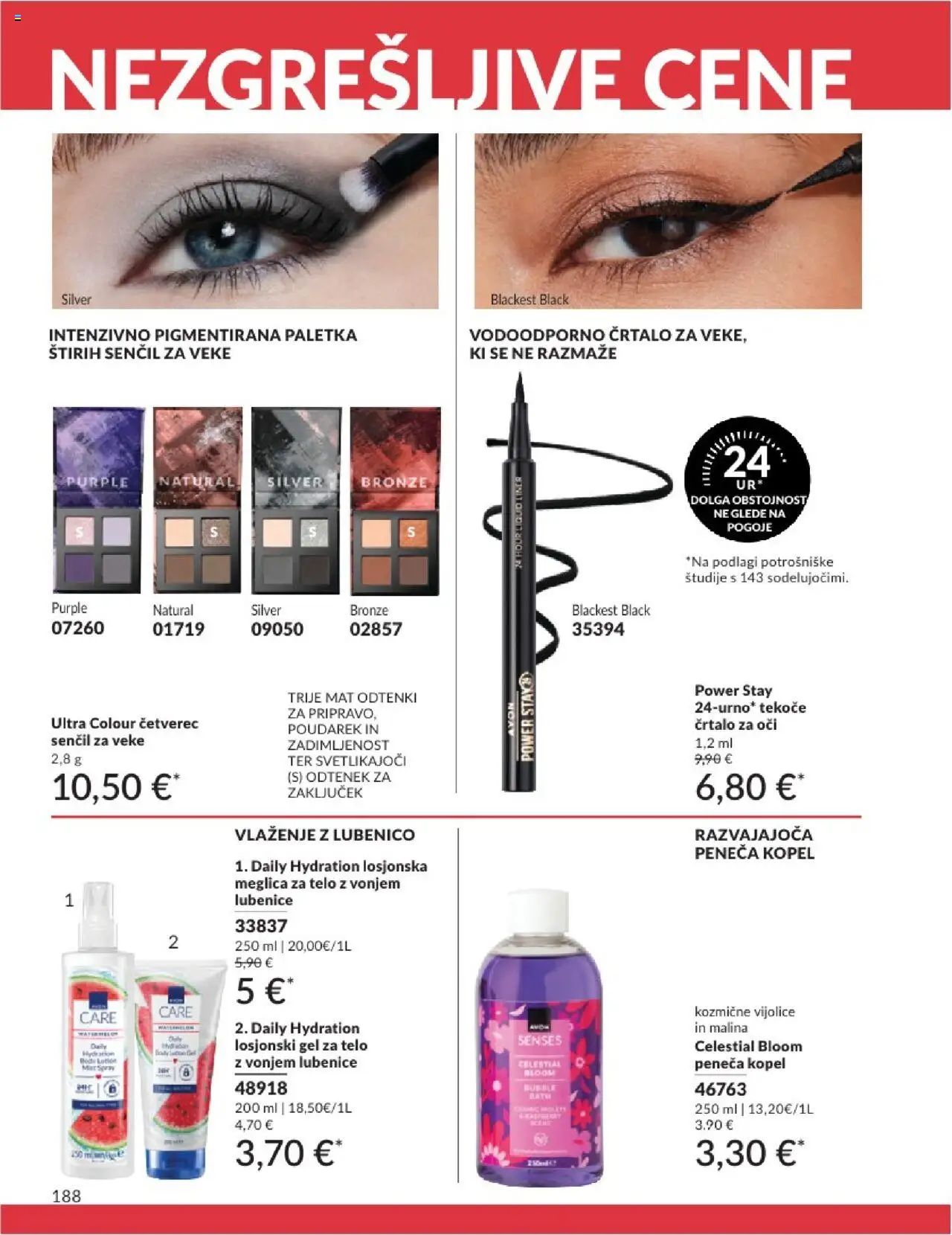 Avon katalog │ velja od 31.07.2025 | Stran: 188 | Izdelki: Kopel, Peneča kopel, Crtalo za oci, Lubenice