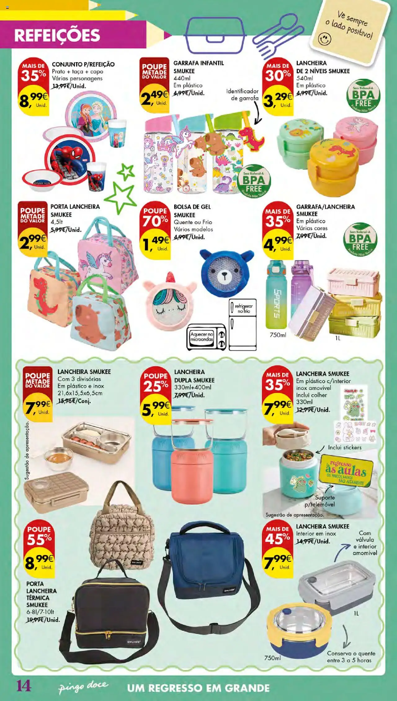 Pingo Doce - Regresso às Aulas Açores │ válido de 21.08.2025 | Página: 14 | Produtos: Porta, Bolsa, Microondas