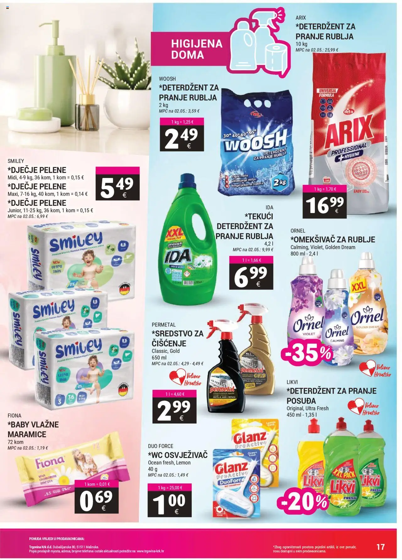 Trgovina Krk katalog | vrijedi od 16.08.2025 | Stranica: 17 | Proizvodi: Pelene, Deterdžent