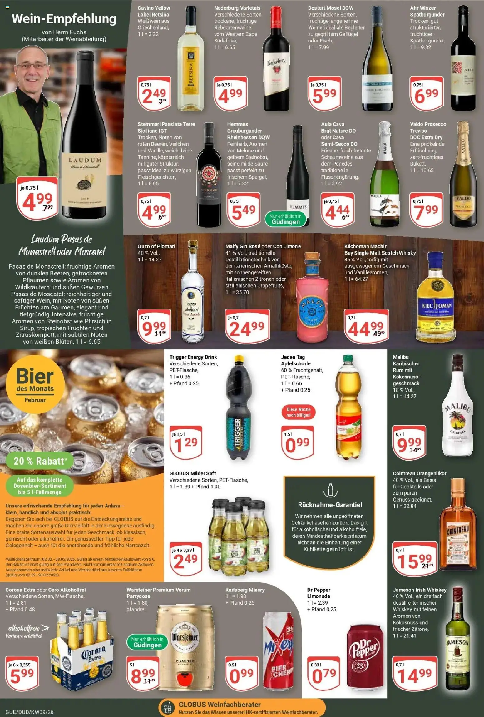 Globus Prospekt Saarbrücken-Güdingen – gültig ab 23.02.2026 | Seite: 17 | Produkte: Limonade, Jameson, Prosecco, Zitronen