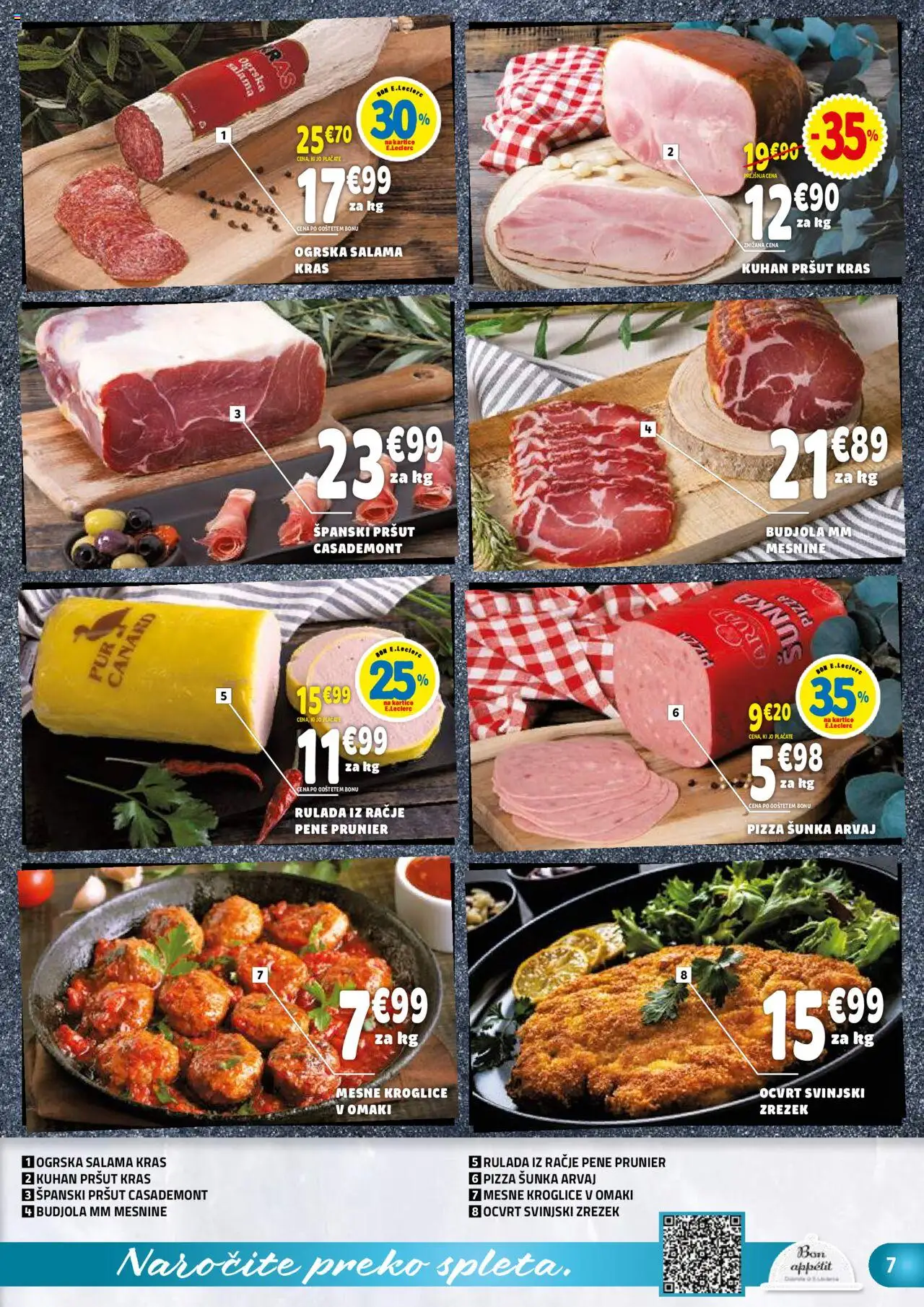 Novi E.leclerc katalog ponudbe – veljaven od 10.09.2025 | Stran: 7 | Izdelki: Pršut, Salama, Sunka