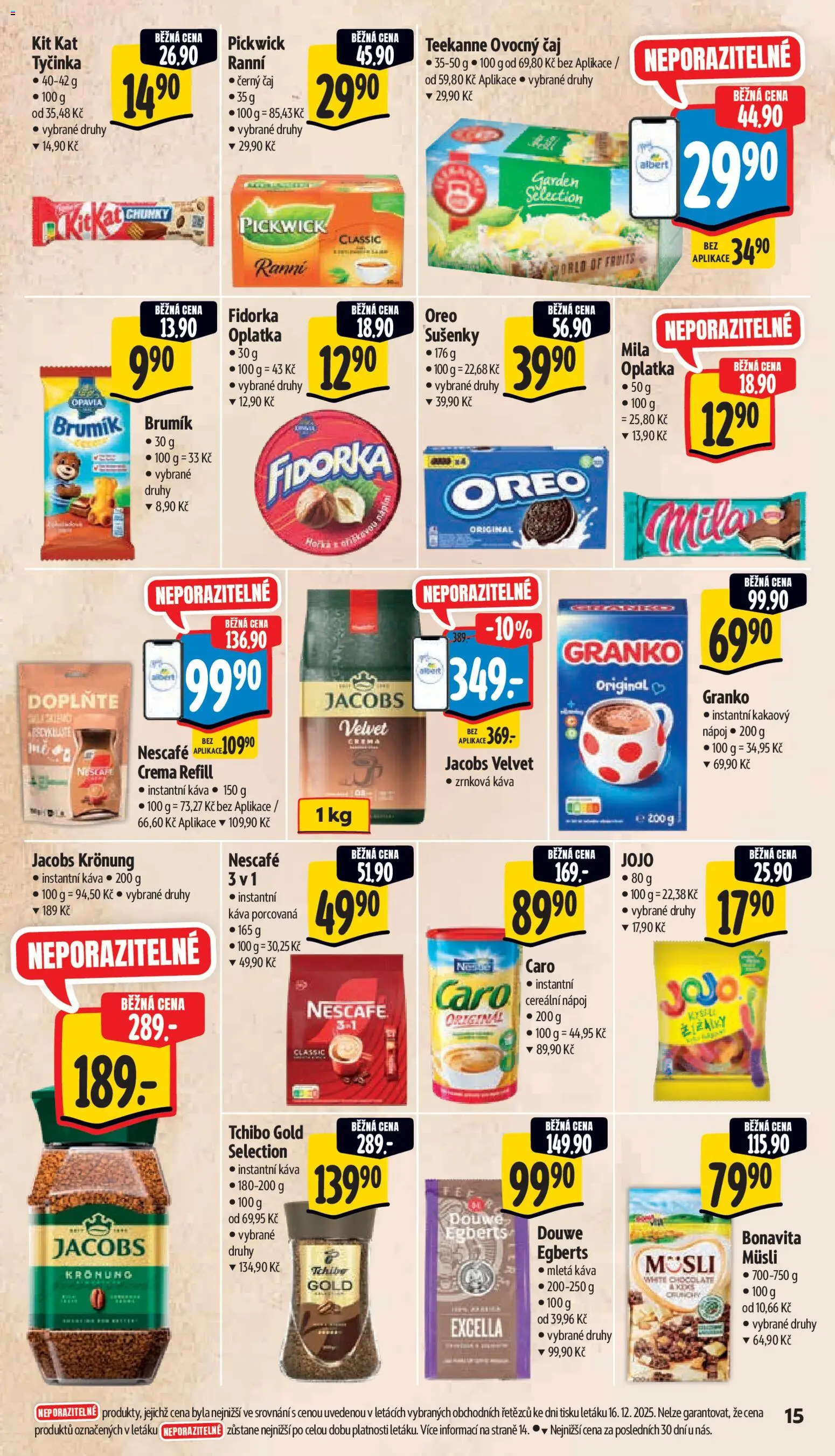 Albert leták - Supermarket od 27.12.2025 | Strana: 23 | Produkty: Instantní káva, Granko, Jacobs Kronung, Tchibo Gold