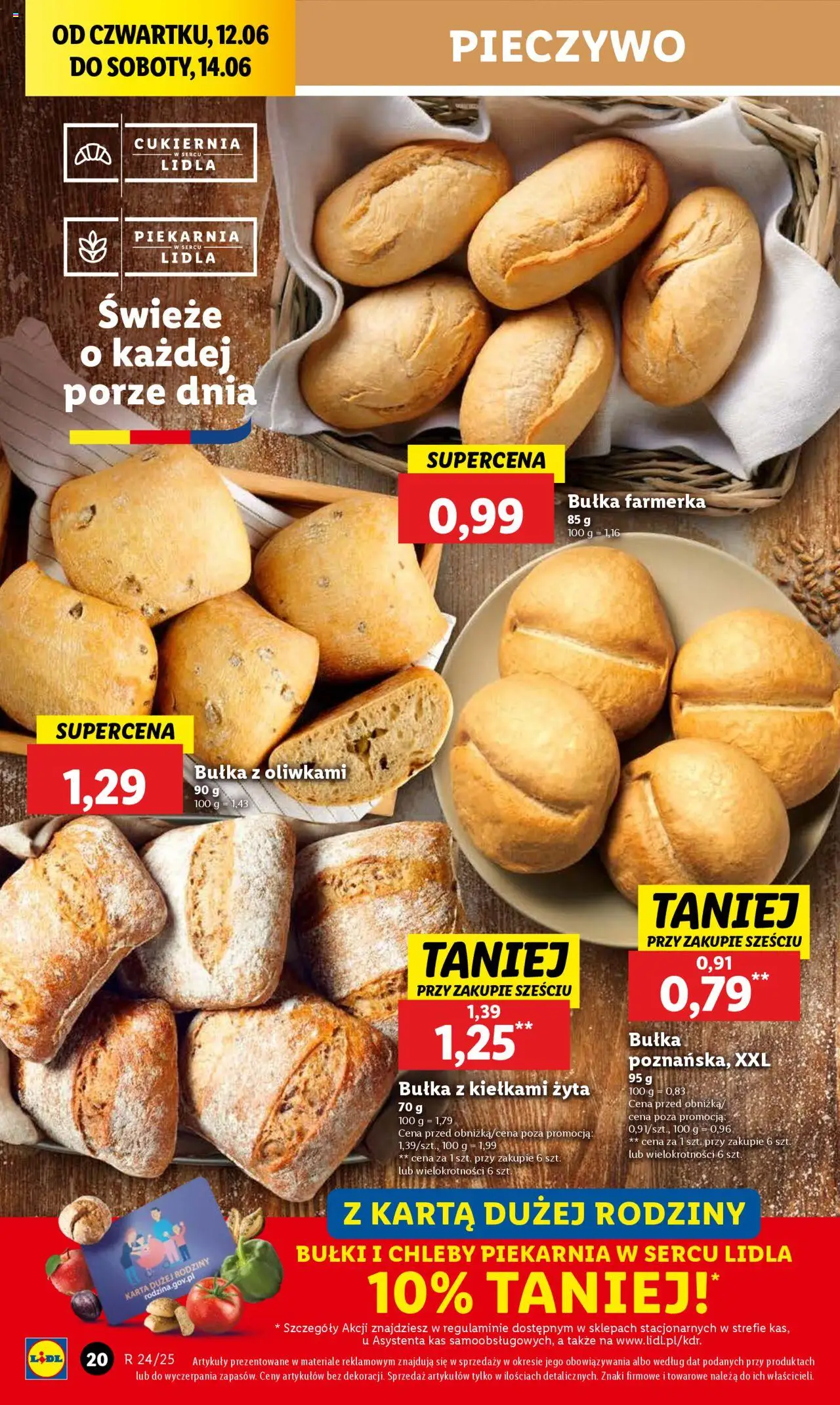 Lidl Gazetka od 12.06.2025 | Strona: 24 | Produkty: Pieczywo, Karta, Piekarnia, Bułka