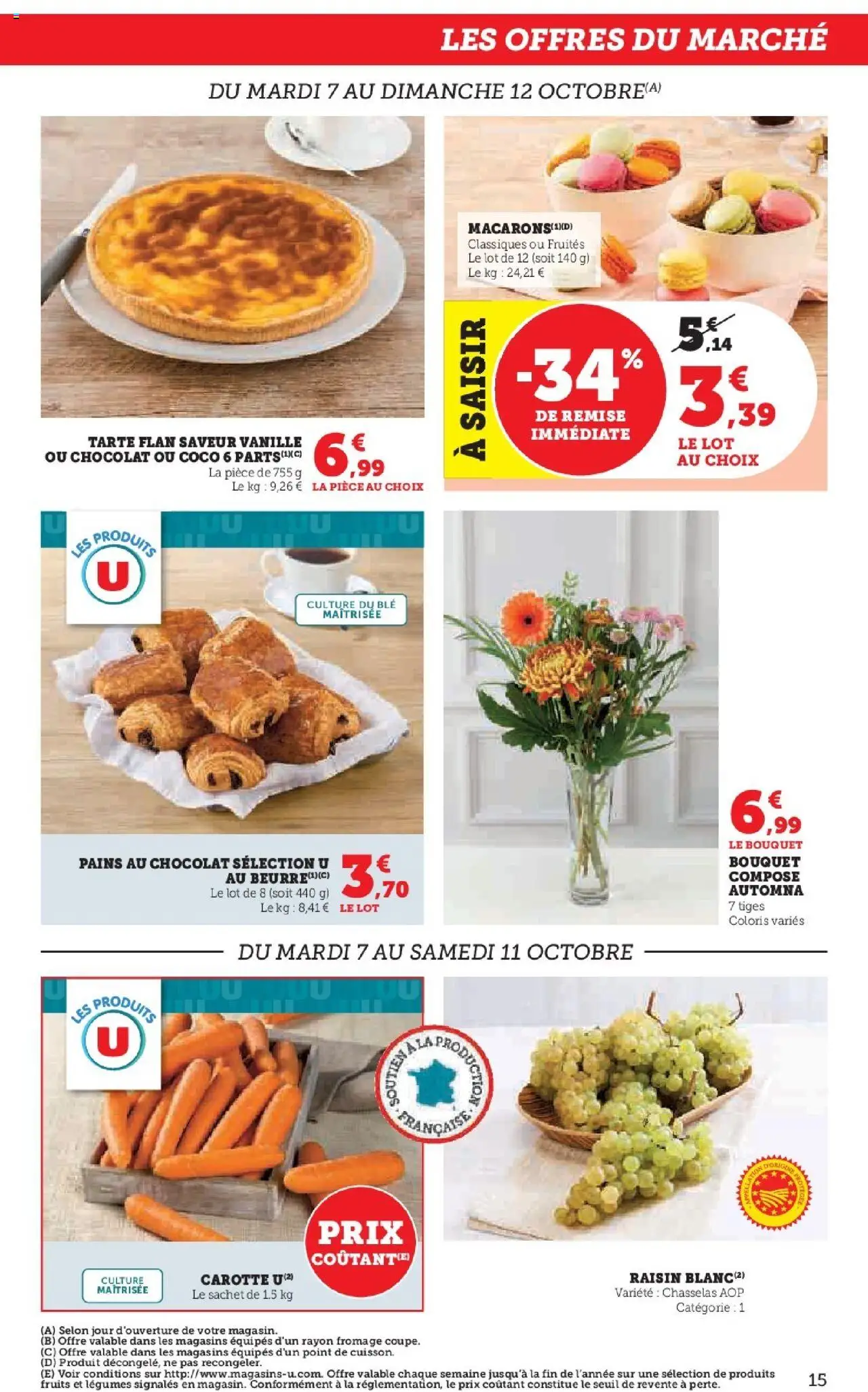 {H1} | Page: 15 | Produits: Raisin, Fromage, Chocolat, Carotte