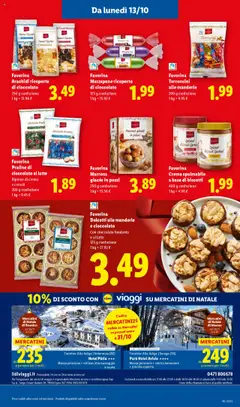 Anteprima del volantino Favorina Praline di cioccolato al latte, Ripiene di crema e cereali 200 g confezione 1 kg = 9.45 € valido a partire dal 13.10.2025 | Pagina: 31