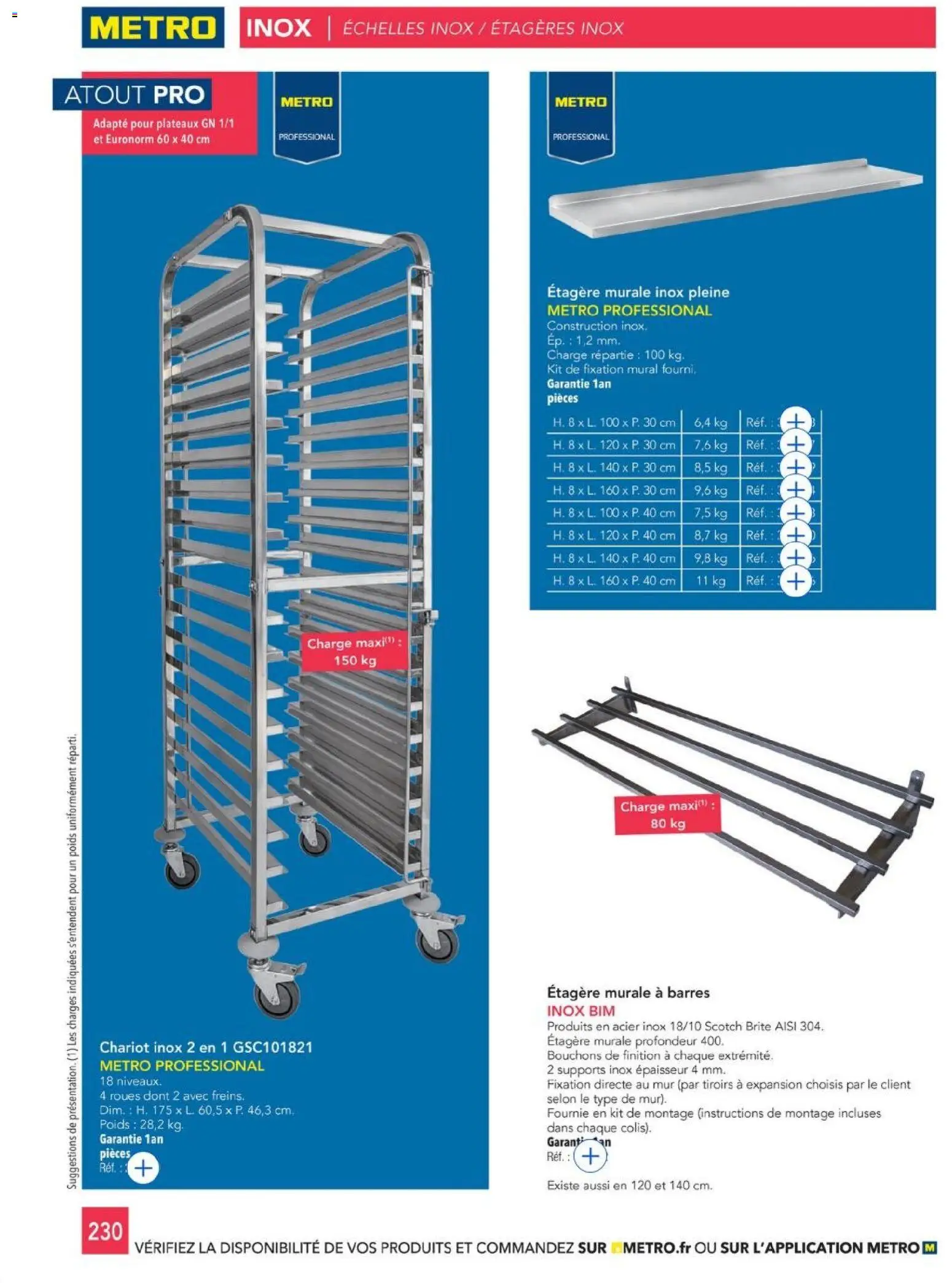 {H1} | Page: 230 | Produits: Étagère murale, Poids, Étagère, Tiroirs