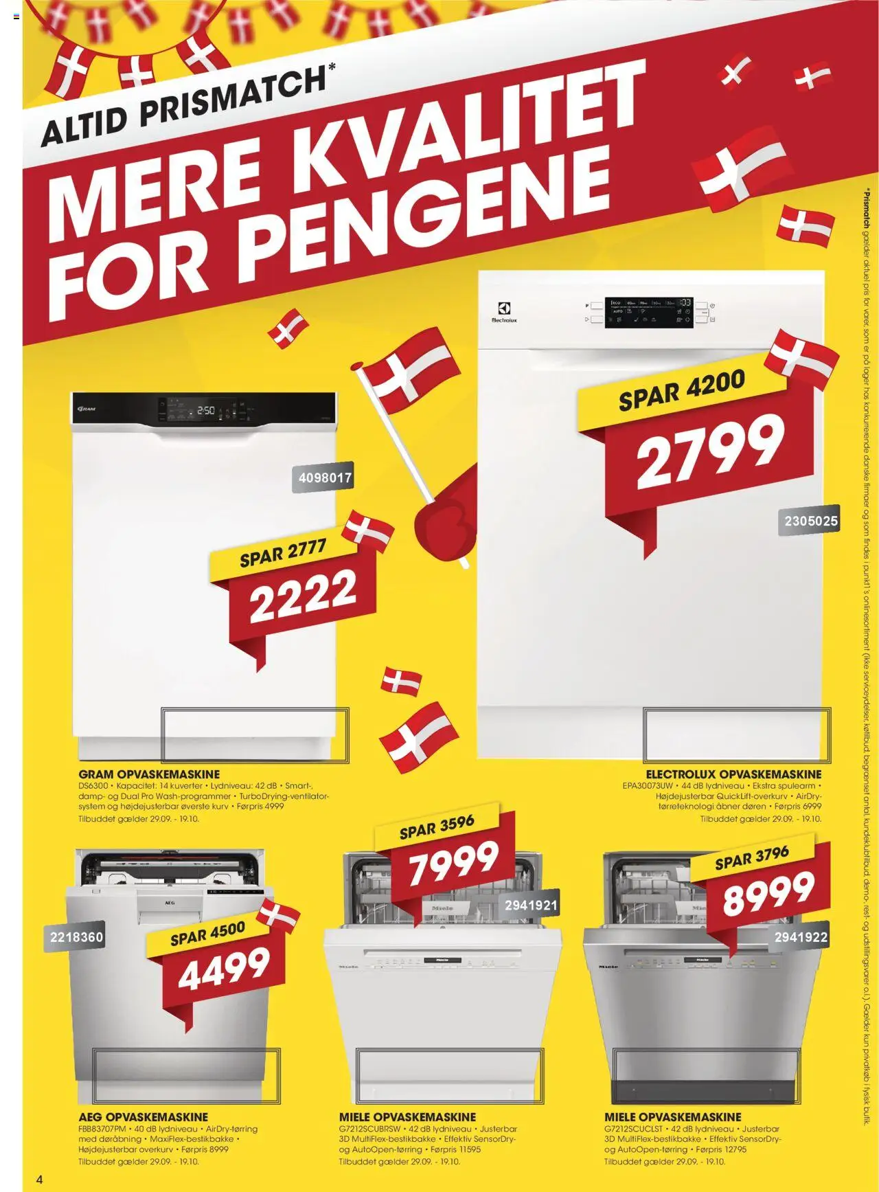 Punkt1 tilbudsavis – gyldig fra 29.09.2025 | Side: 4 | Produkter: Æg, Kurv, Søm, Opvaskemaskine