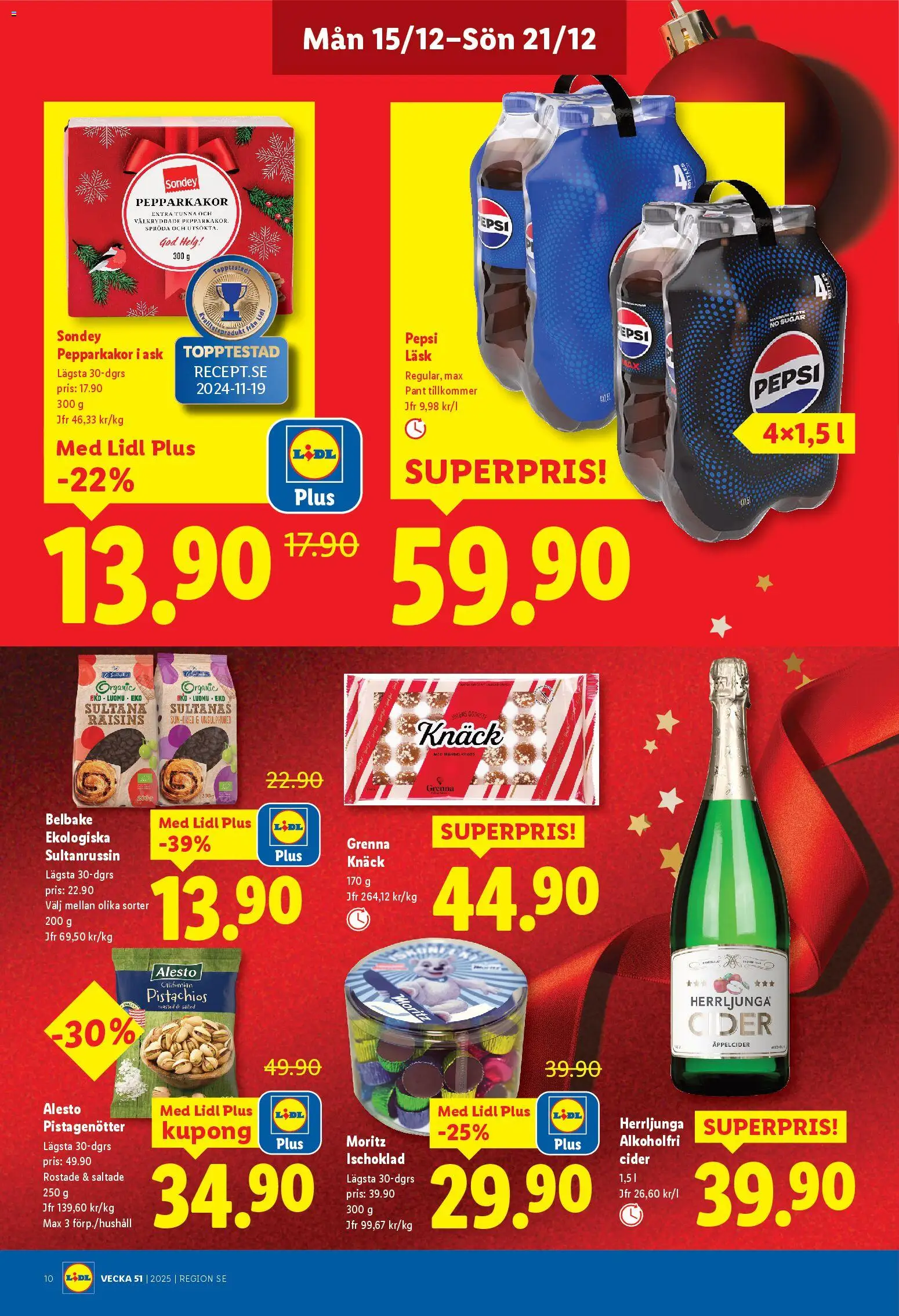 Lidl reklamblad aktuell från 15.12.2025 | Sida: 10 | Produkter: Pepsi, Cider
