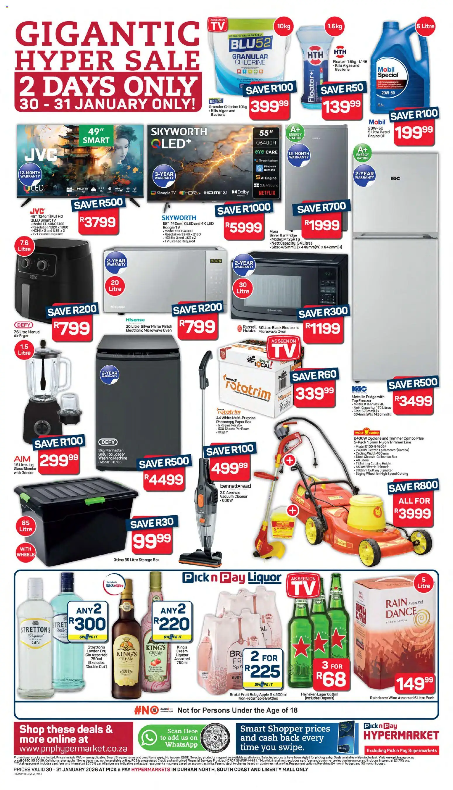 New Pick n Pay catalogue – valid from 30.01.2026 | Page: 2 | Products: Microwave oven, Air fryer, Oil, Remote