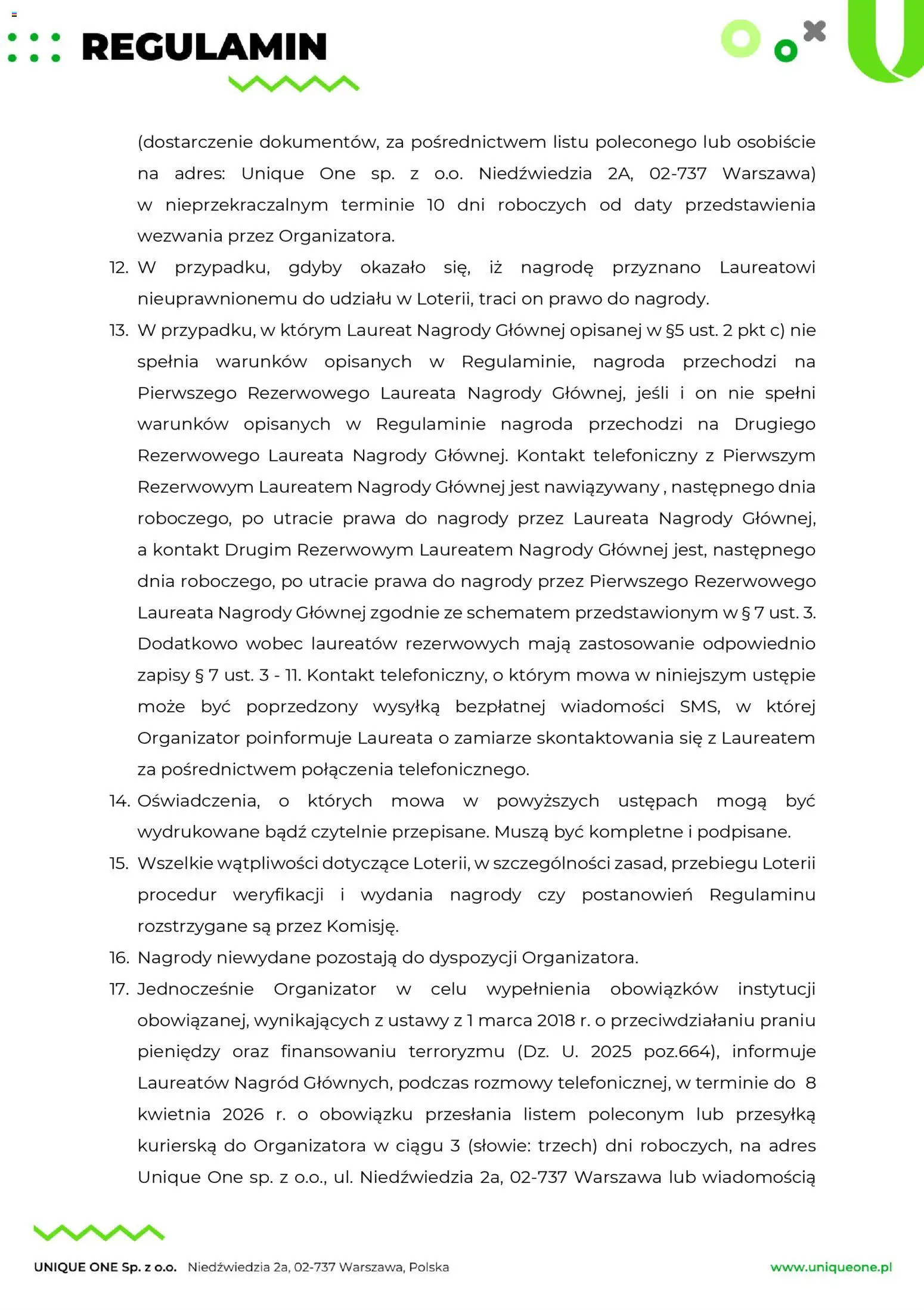 Makro Gazetka - Regulamin loterii Poczuj doskonały smak wygranej od 17.10.2025 | Strona: 16