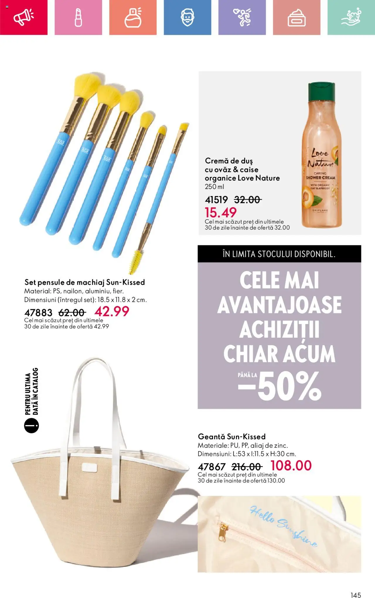 Oriflame catalog 11 2025 – valabil de la 27.07.2025 | Pagină: 145 | Produse: Geantă, Machiaj, Cremă, Ahtapot