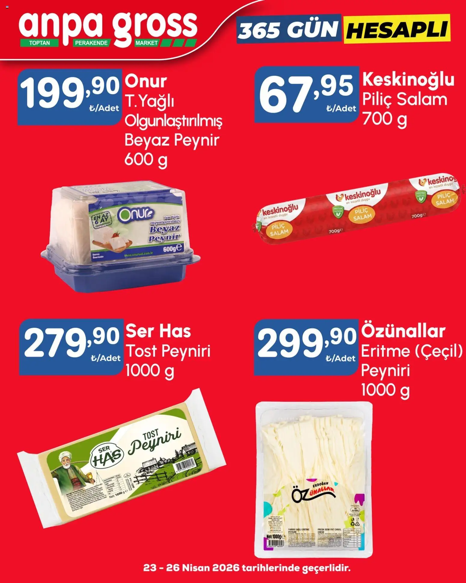 Anpa Gross Katalog - 23.04.2026 tarihinden itibaren geçerlidir | Sayfa: 8 | Ürünler: Peynir, Salam, Piliç