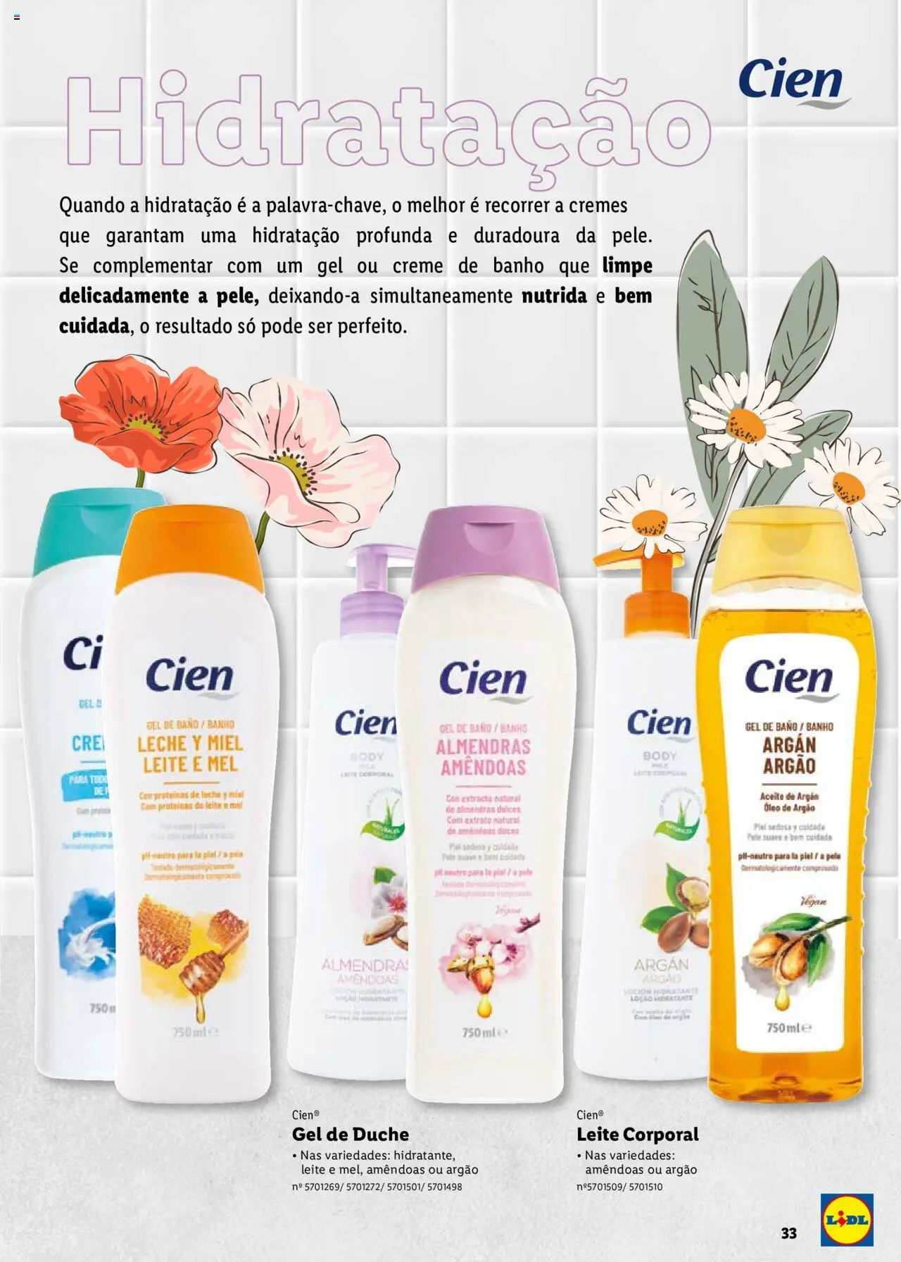 Lidl Cien - Beleza Inteligente │ válido de 26.02.2024 | Página: 33 | Produtos: Amêndoas, Banho, Mel, Creme