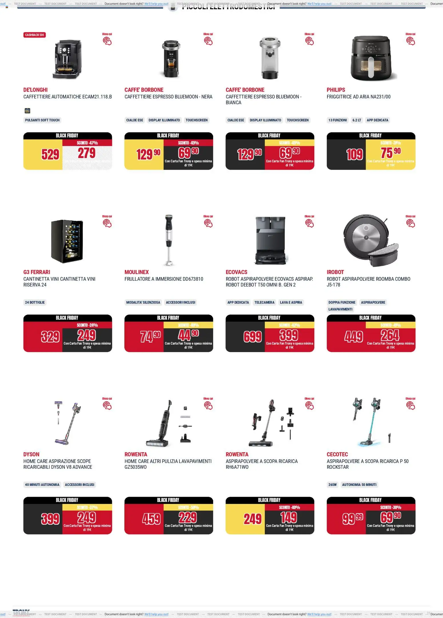 Volantino Trony del 25.11.2025 | Pagina: 23 | Prodotti: Friggitrice ad aria, Caffè, Frullatore, Fan