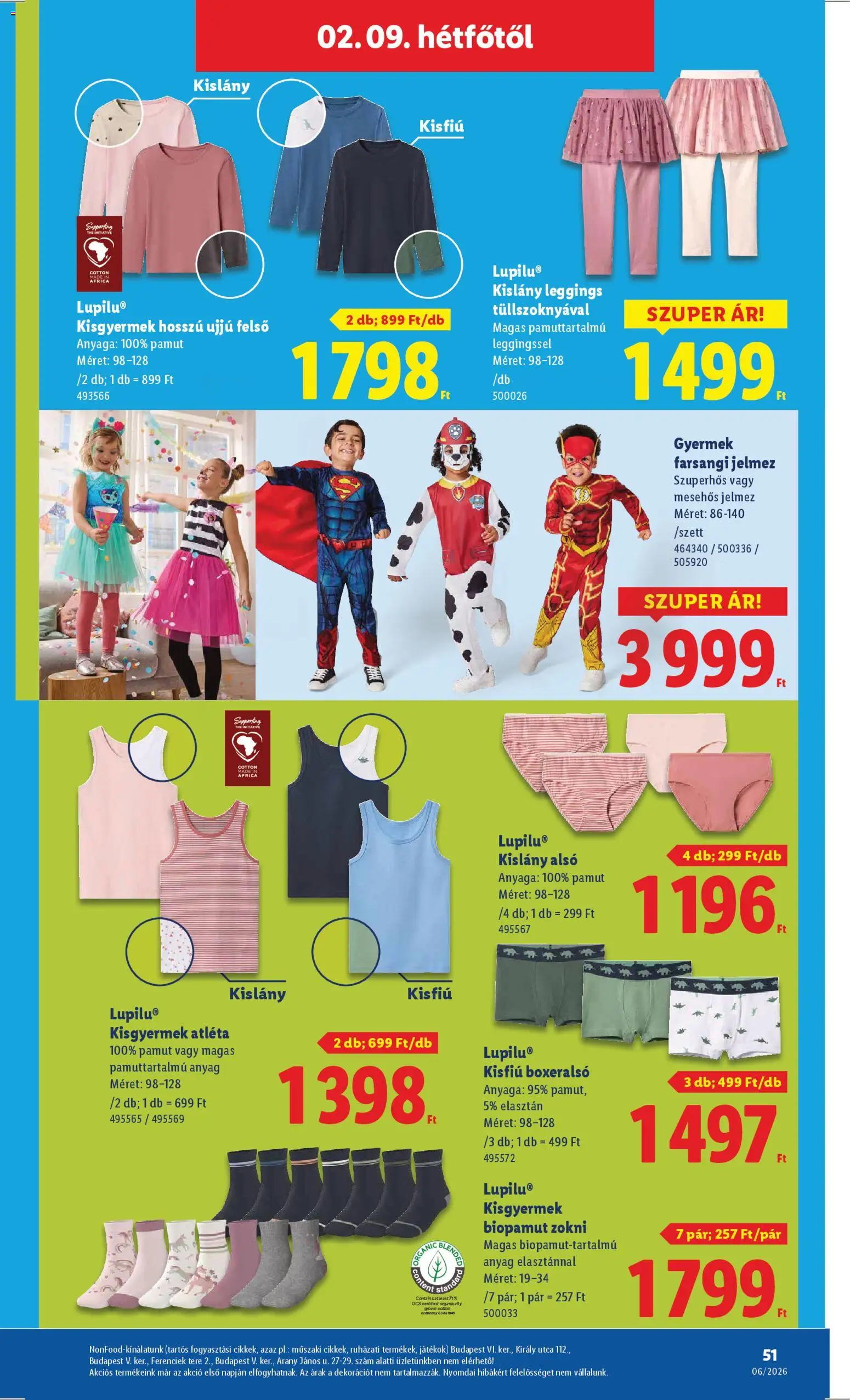 Lidl akciós ujság - amely érvényes a következő dátumtól: 05.02.2026 | Oldal: 51 | Termékek: Atléta, Boxeralsó, Játékok, Leggings