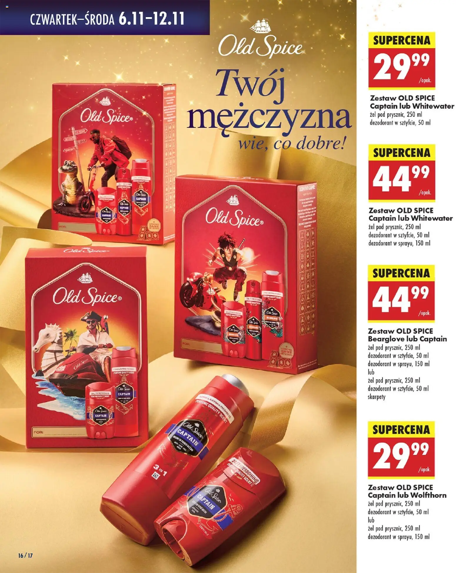 Biedronka gazetka - Twoje piękne strony od 06.11.2025 | Strona: 16 | Produkty: Skarpety, Dezodorant, Old spice