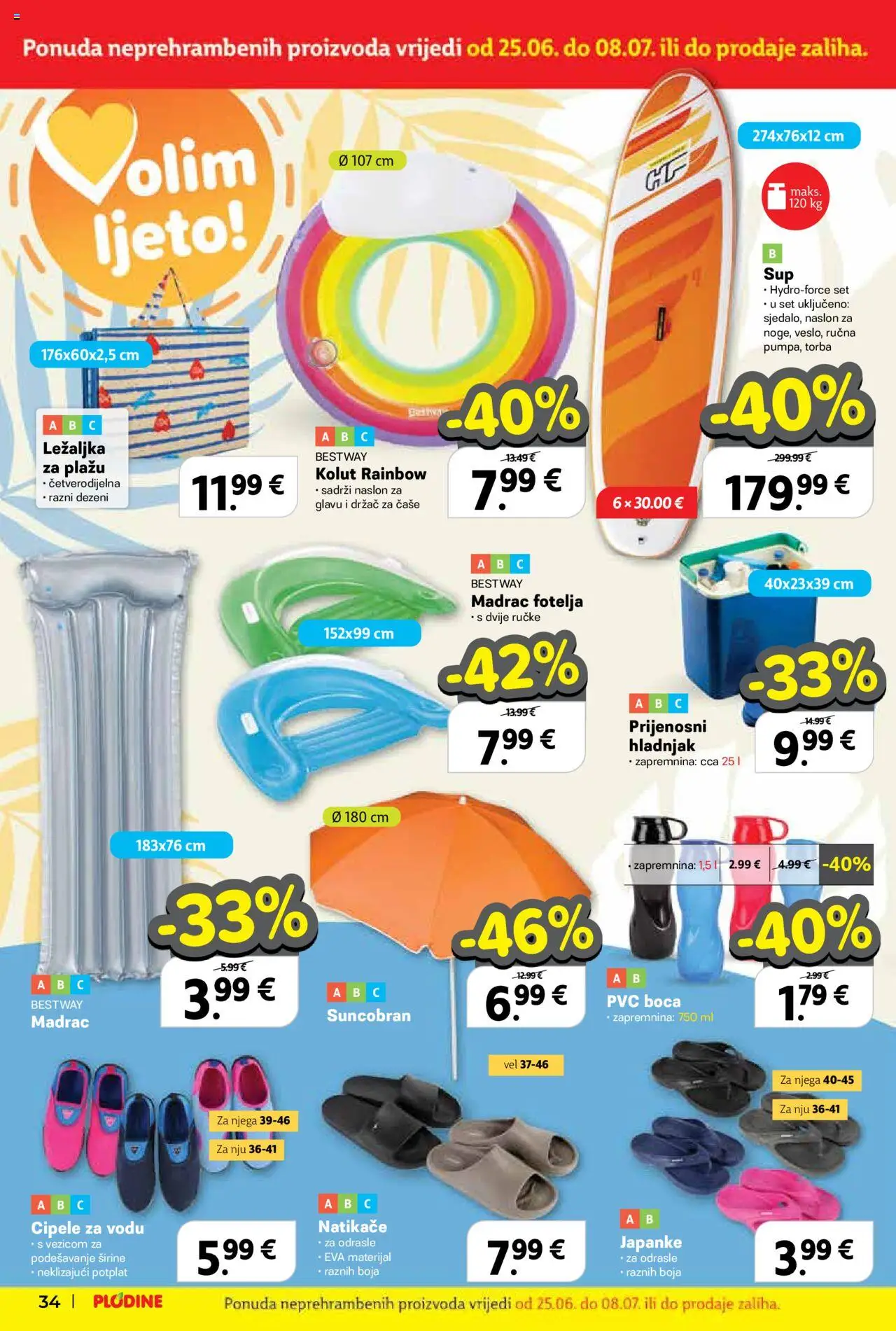 Plodine katalog | vrijedi od 25.06.2025 | Stranica: 34 | Proizvodi: Fotelja, Ležaljka, Suncobran, Hladnjak