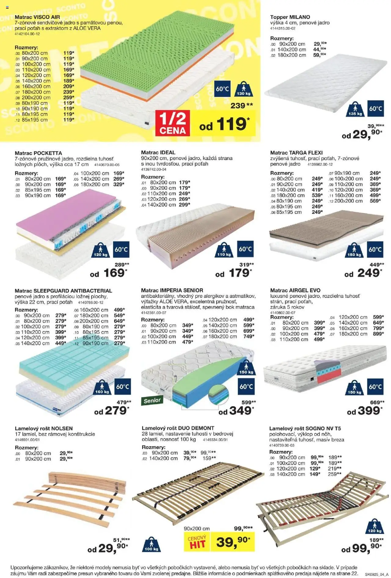 Sconto nábytok leták │ platný od 16.07.2025 | Strana: 4 | Produkty: Matrac, Rošt