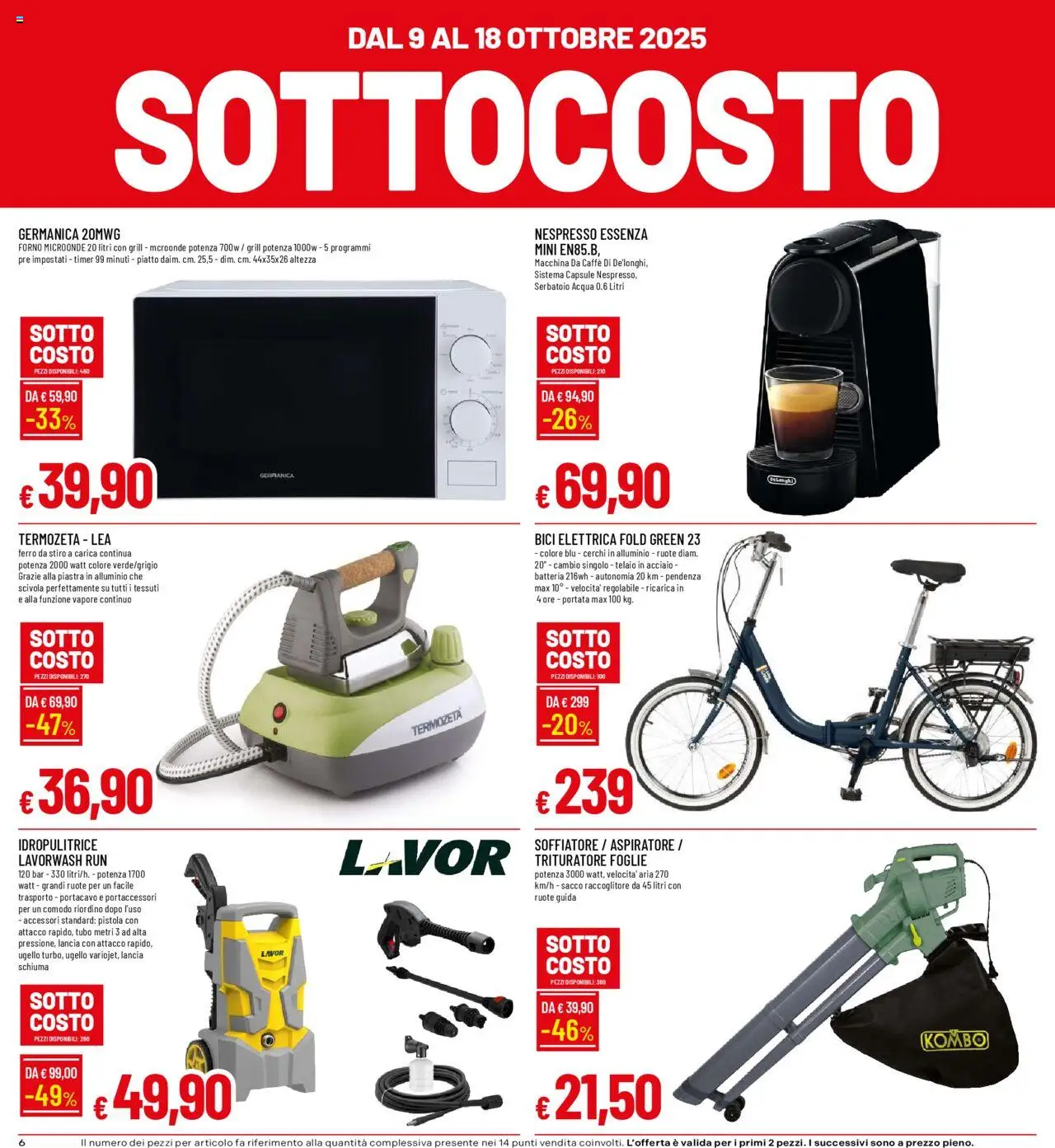 Volantino Famila del 09.10.2025 | Pagina: 6 | Prodotti: Forno, Alluminio, Ferro da stiro, Batteria