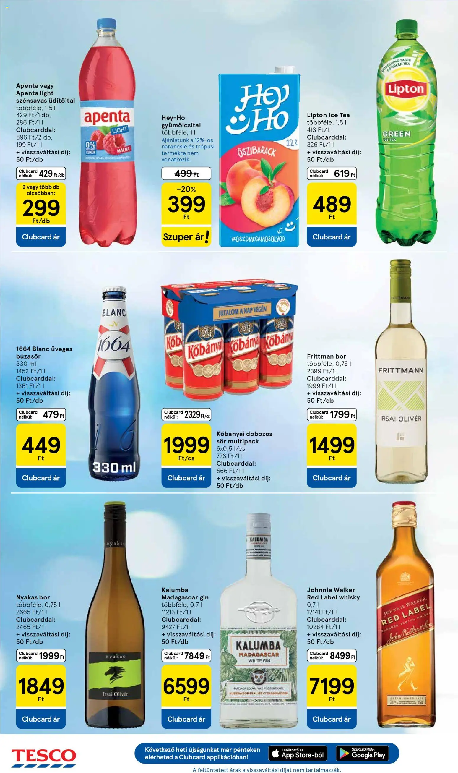 Tesco akciós ujság - amely érvényes a következő dátumtól: 05.02.2026 | Oldal: 6 | Termékek: Gyümölcsital, Dobozos sör, Tea, Gin